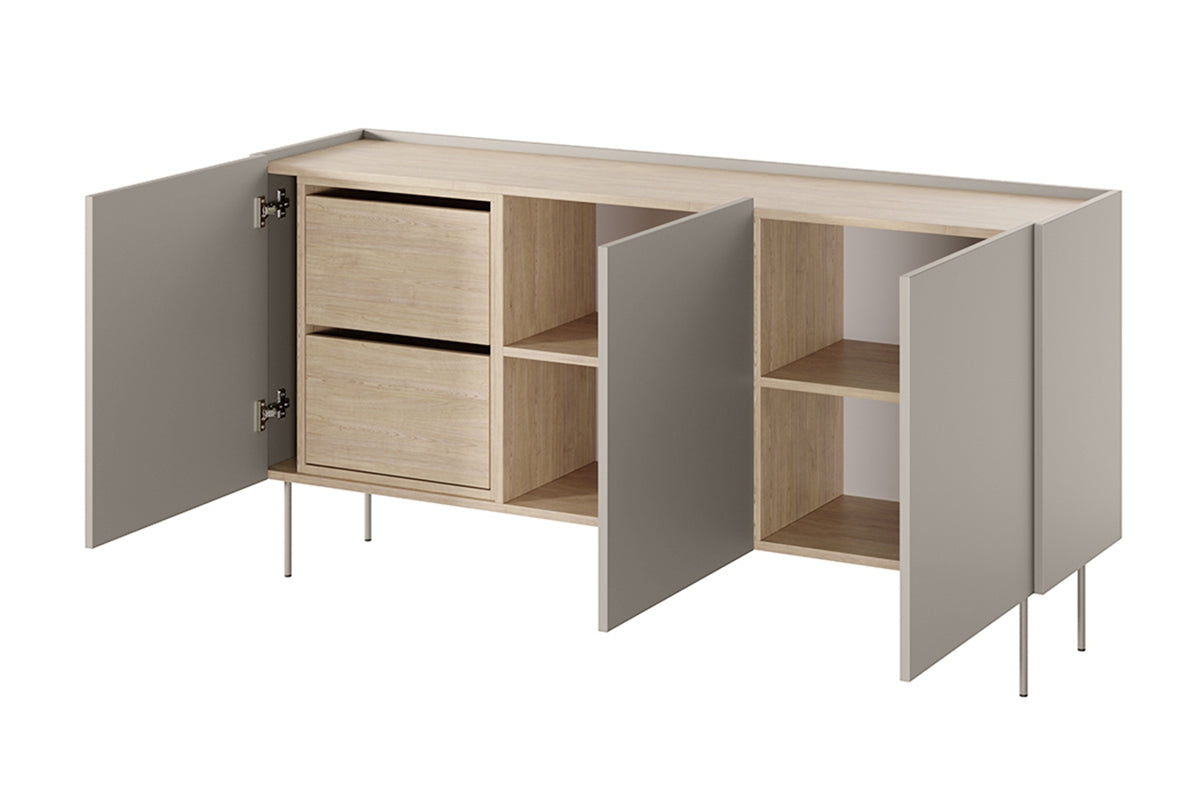 Kommode Desin 170cm, 3 Türen und 2 Schubladen, Material: MDF