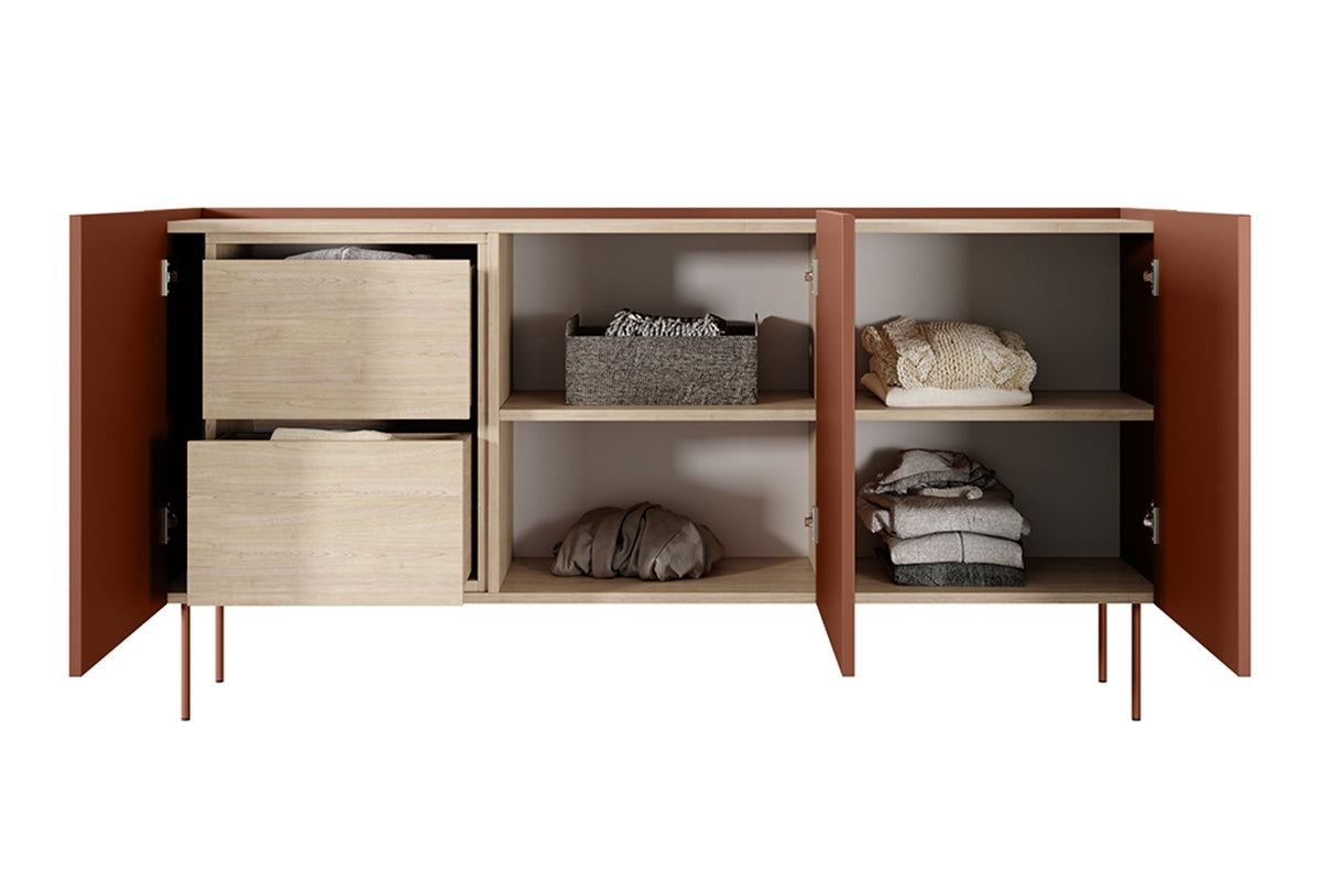 Kommode Desin 170cm, 3 Türen und 2 Schubladen, Material: MDF