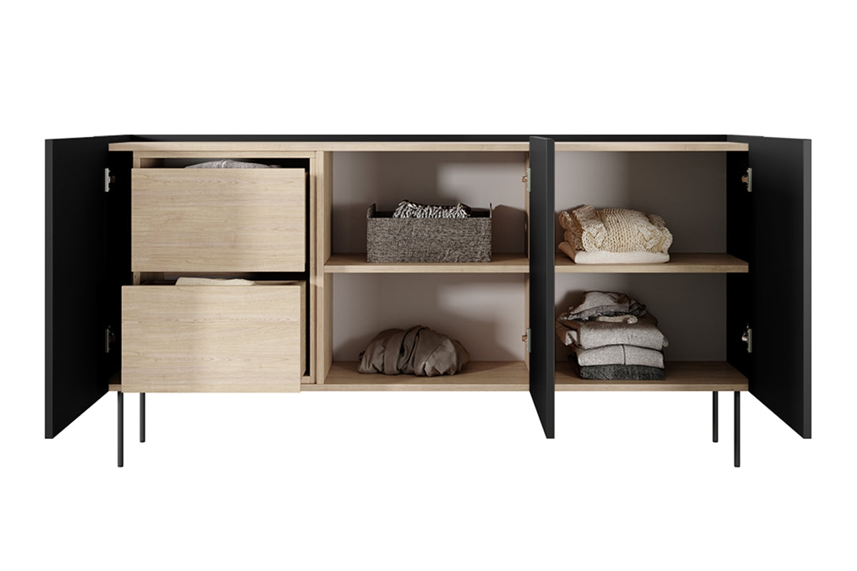 Kommode Desin 170cm, 3 Türen und 2 Schubladen, Material: MDF