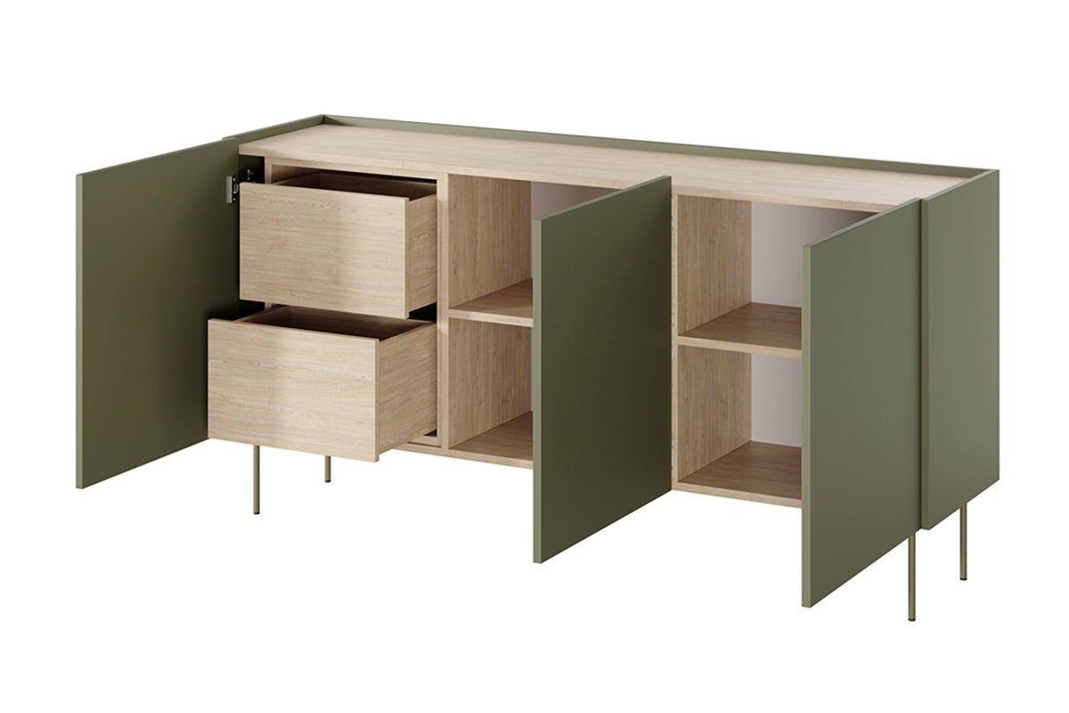 Kommode Desin 170cm, 3 Türen und 2 Schubladen, Material: MDF