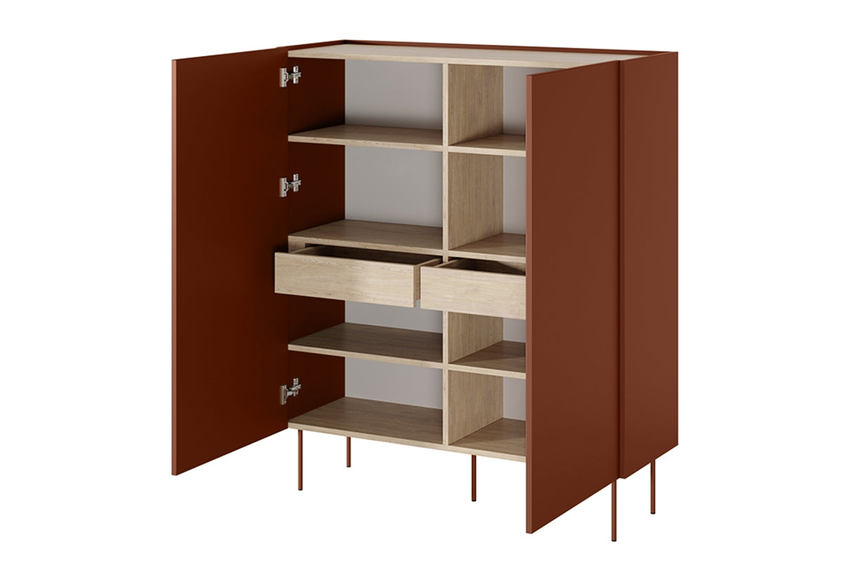 Kommode Desin 120cm, 2 Türen und 2 Schubladen, Material: MDF