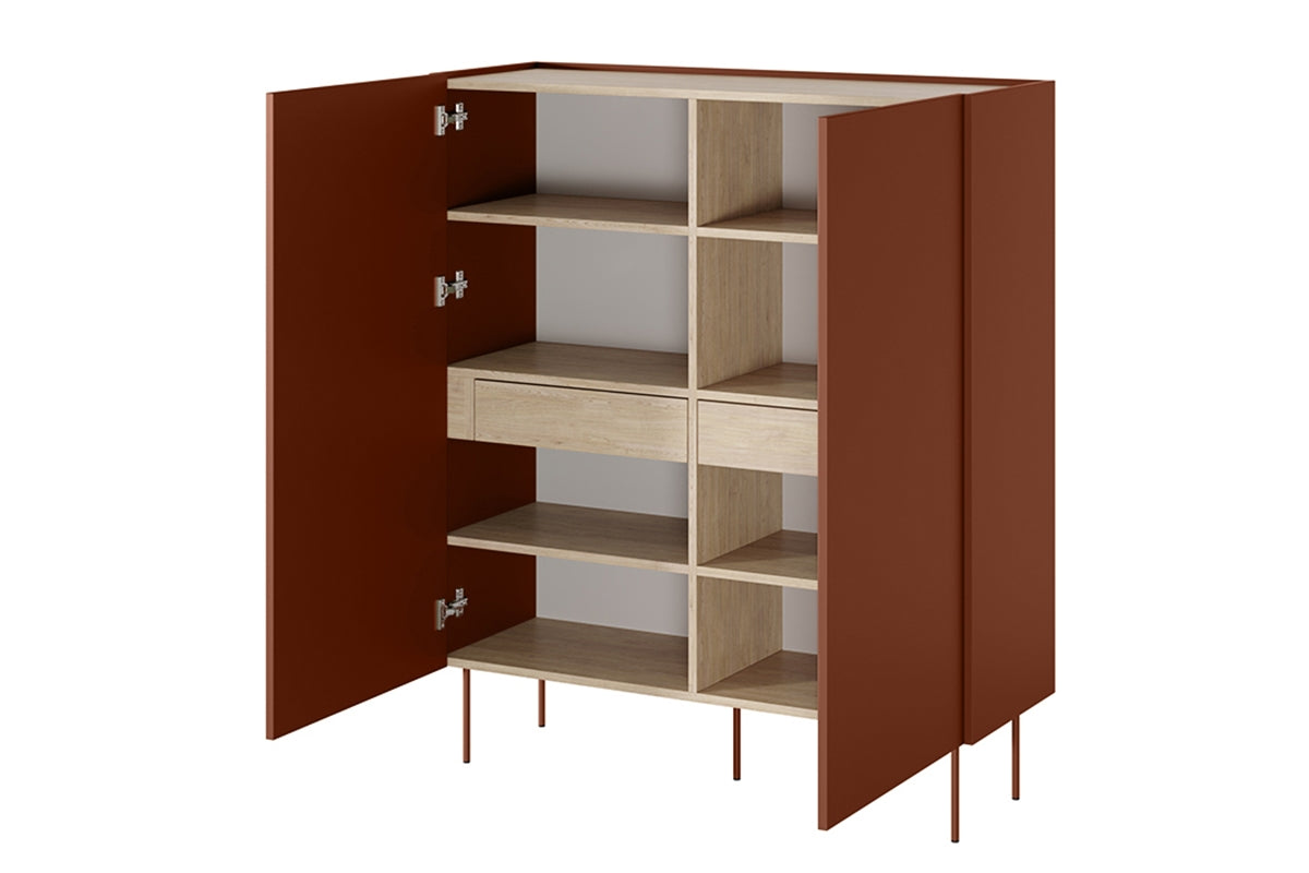 Kommode Desin 120cm, 2 Türen und 2 Schubladen, Material: MDF