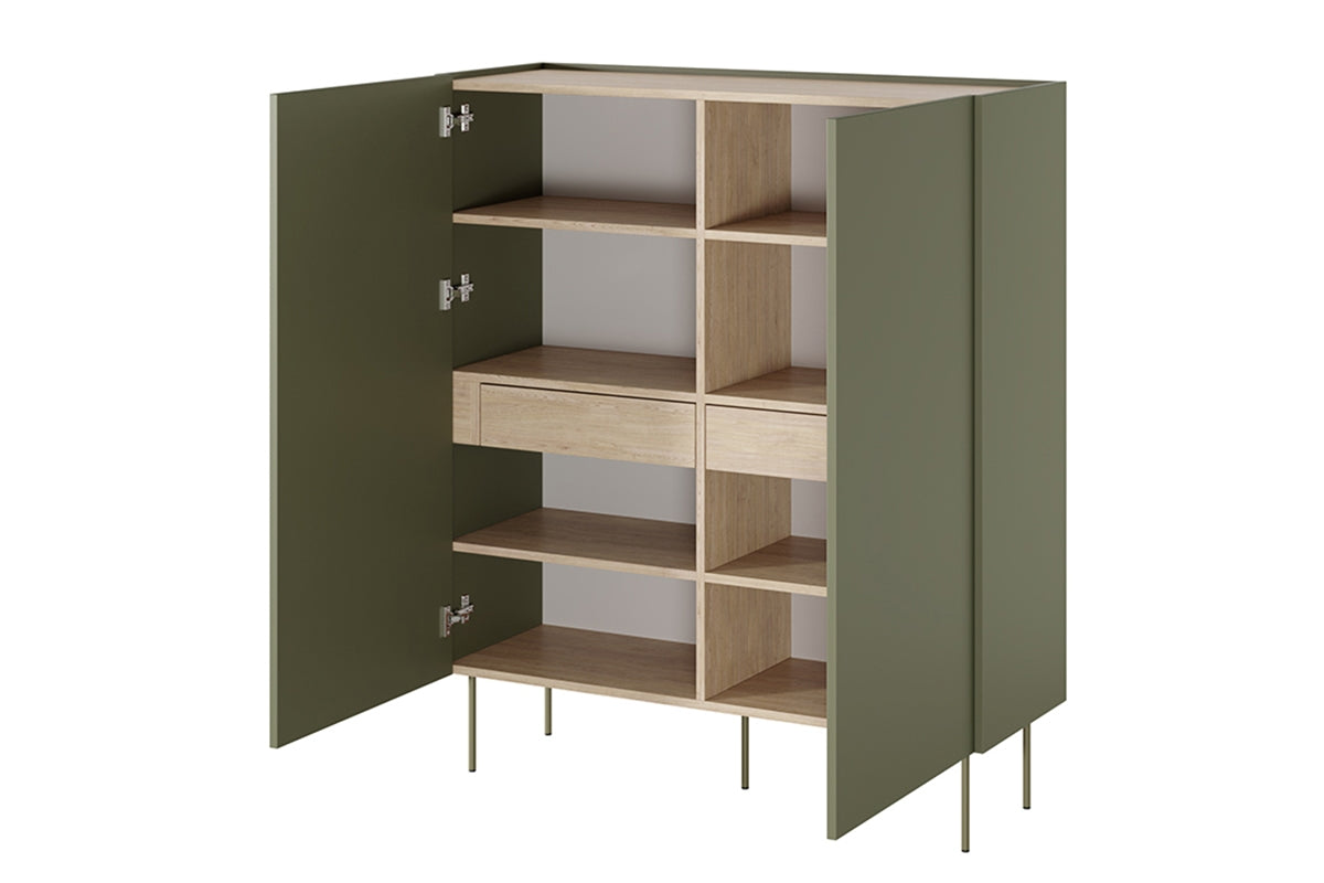Kommode Desin 120cm, 2 Türen und 2 Schubladen, Material: MDF