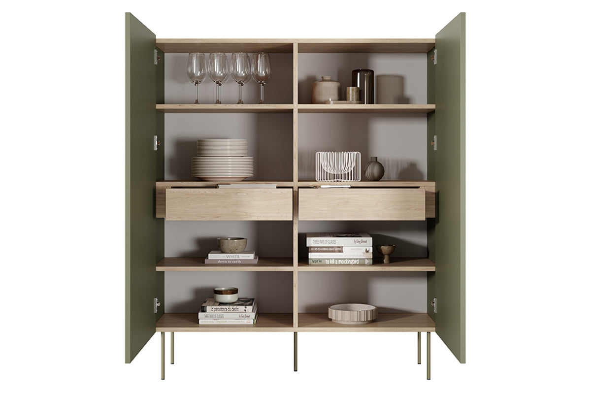 Kommode Desin 120cm, 2 Türen und 2 Schubladen, Material: MDF