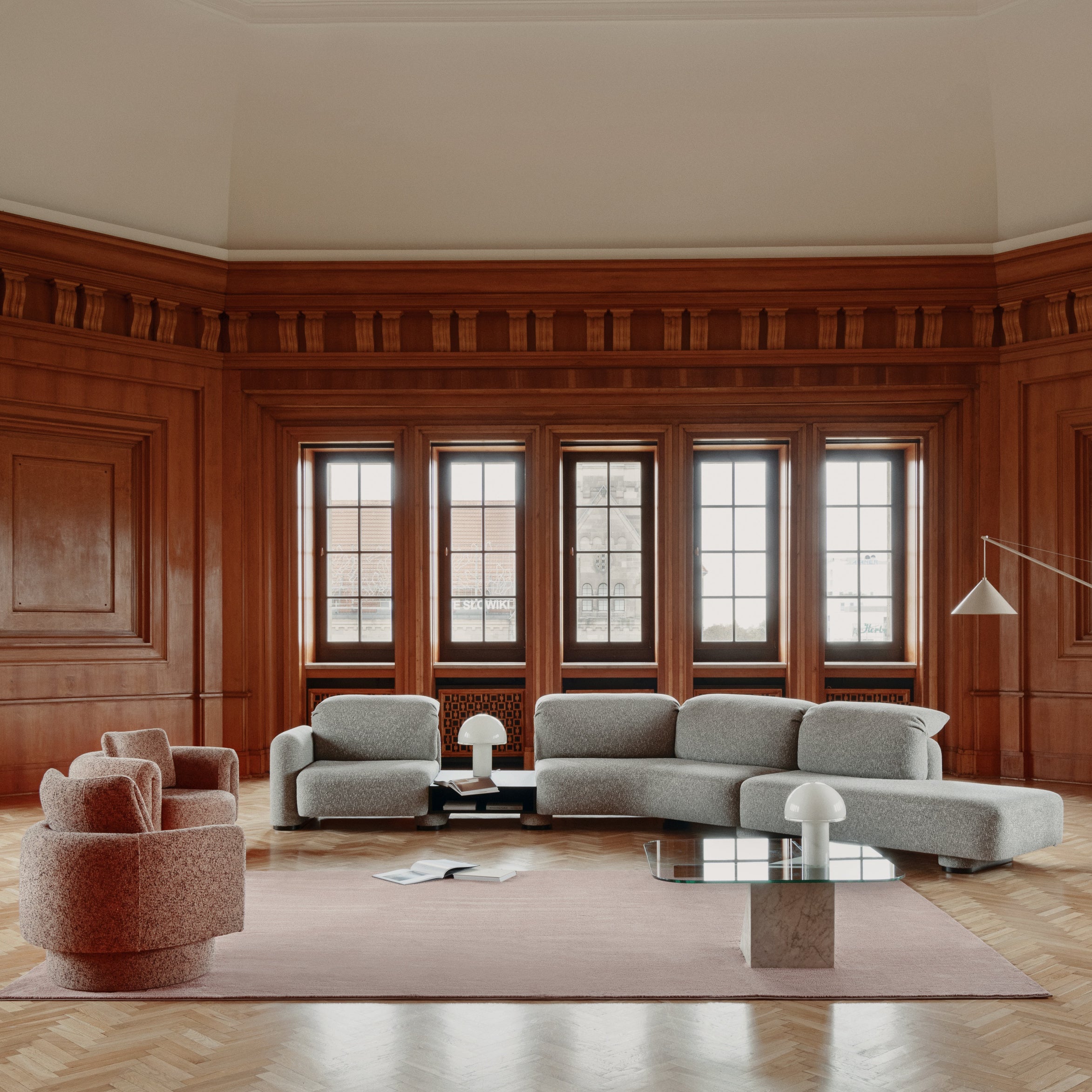 Modulare Garnitur La Roche, Material: Auswahl möglich