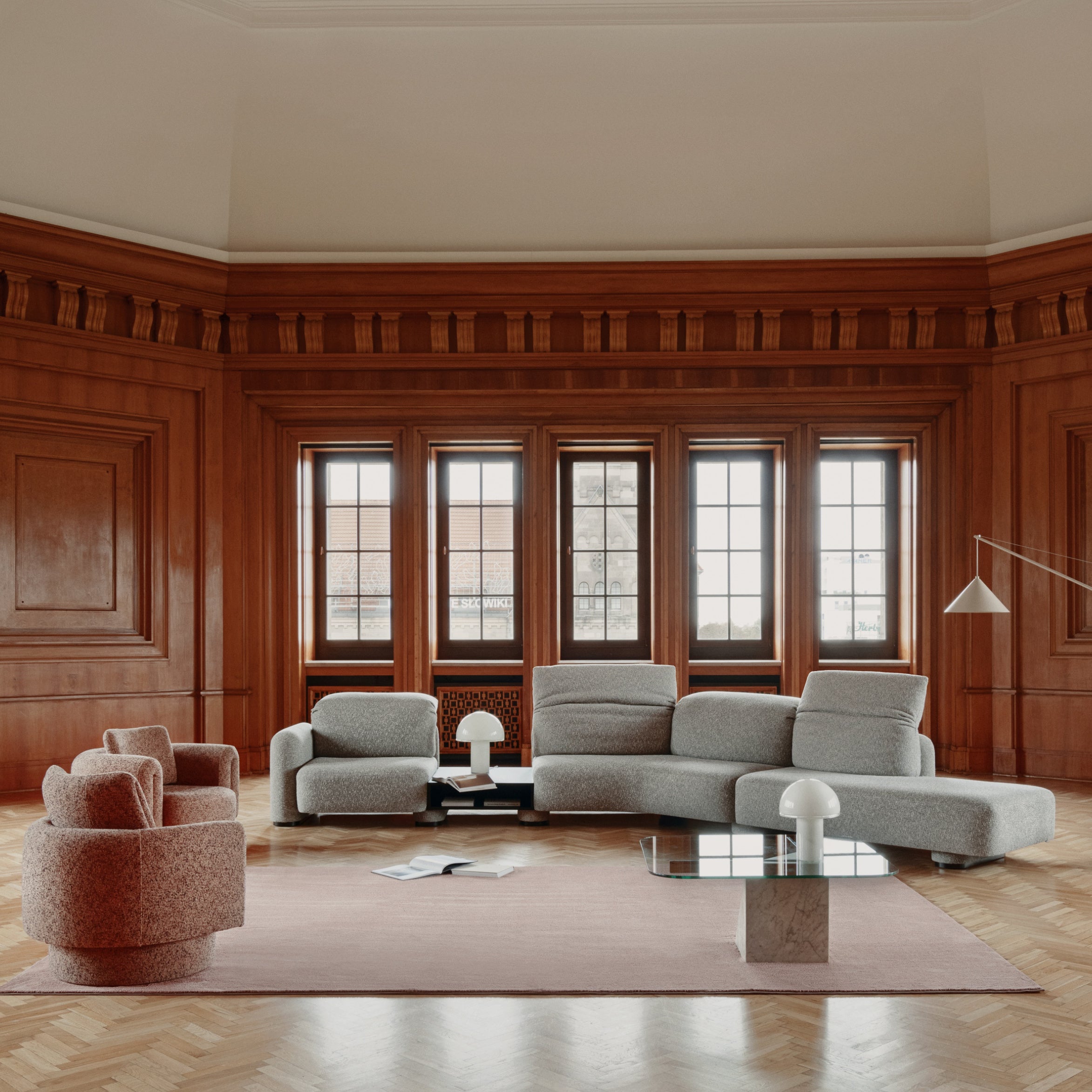 Modulare Garnitur La Roche, Material: Auswahl möglich