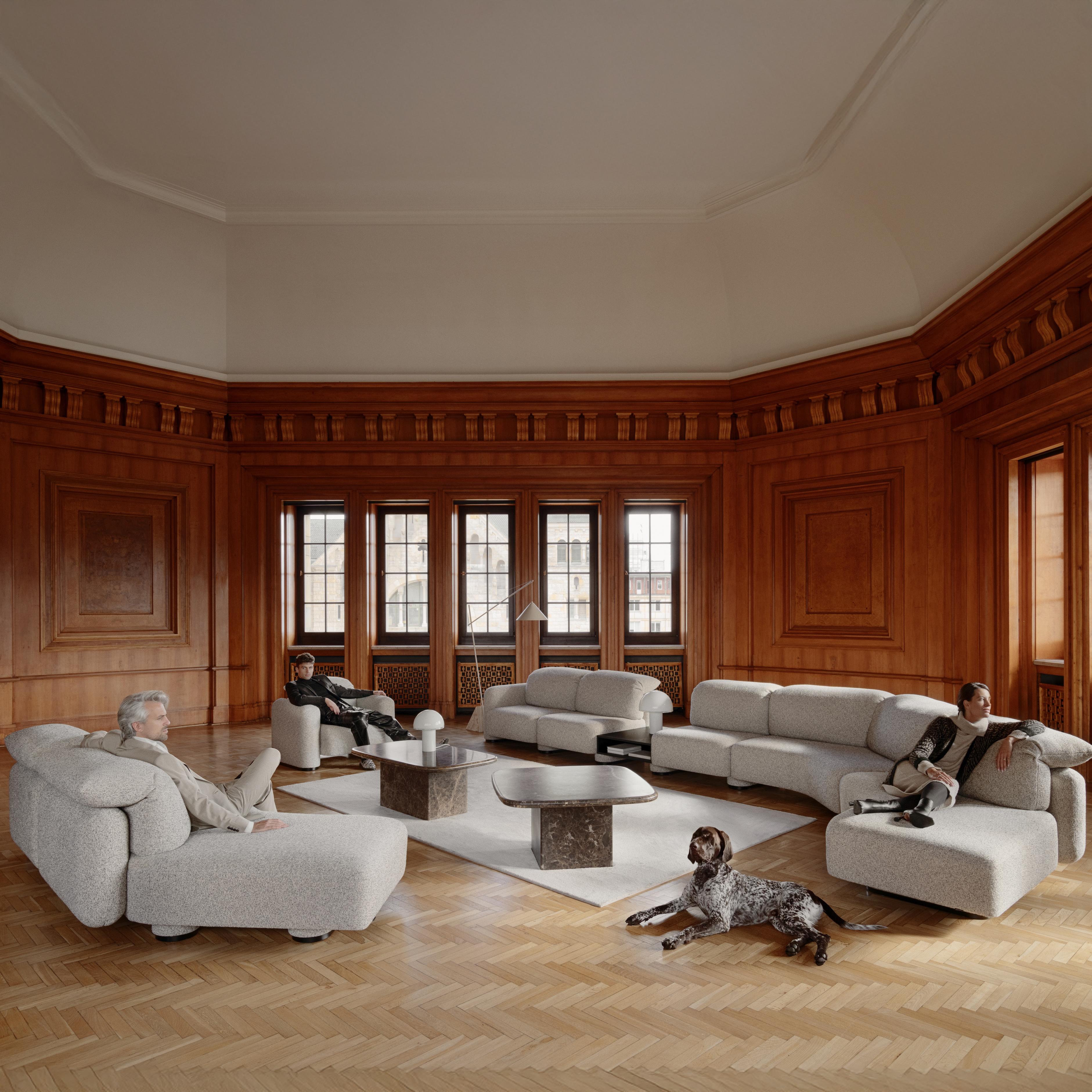 Modulare Garnitur La Roche, Material: Auswahl möglich