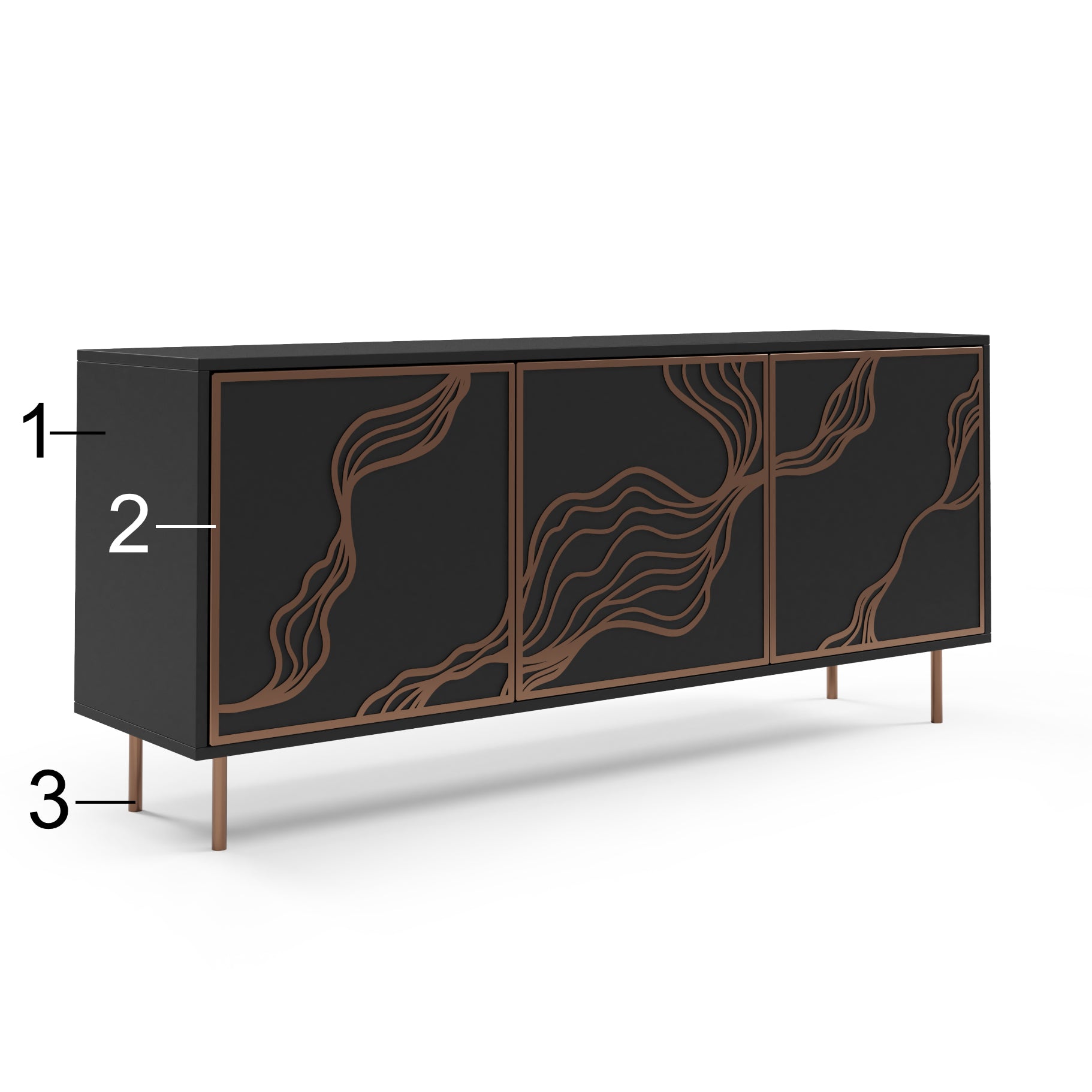 Maris Kommode 164,5x42cm, Material: Laminierte Platte