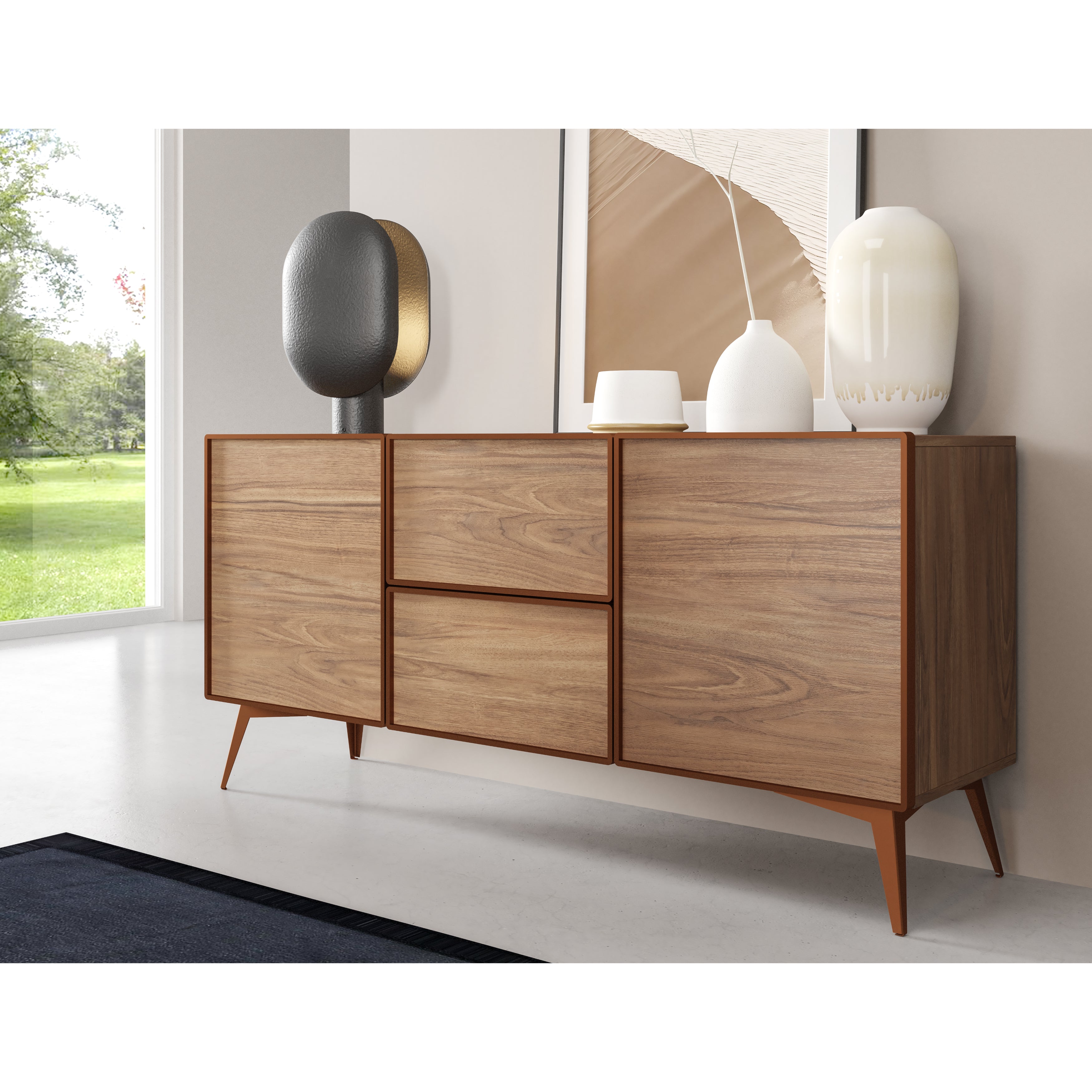 Mavero Kommode 164,5x42cm, Material: Auswahl möglich