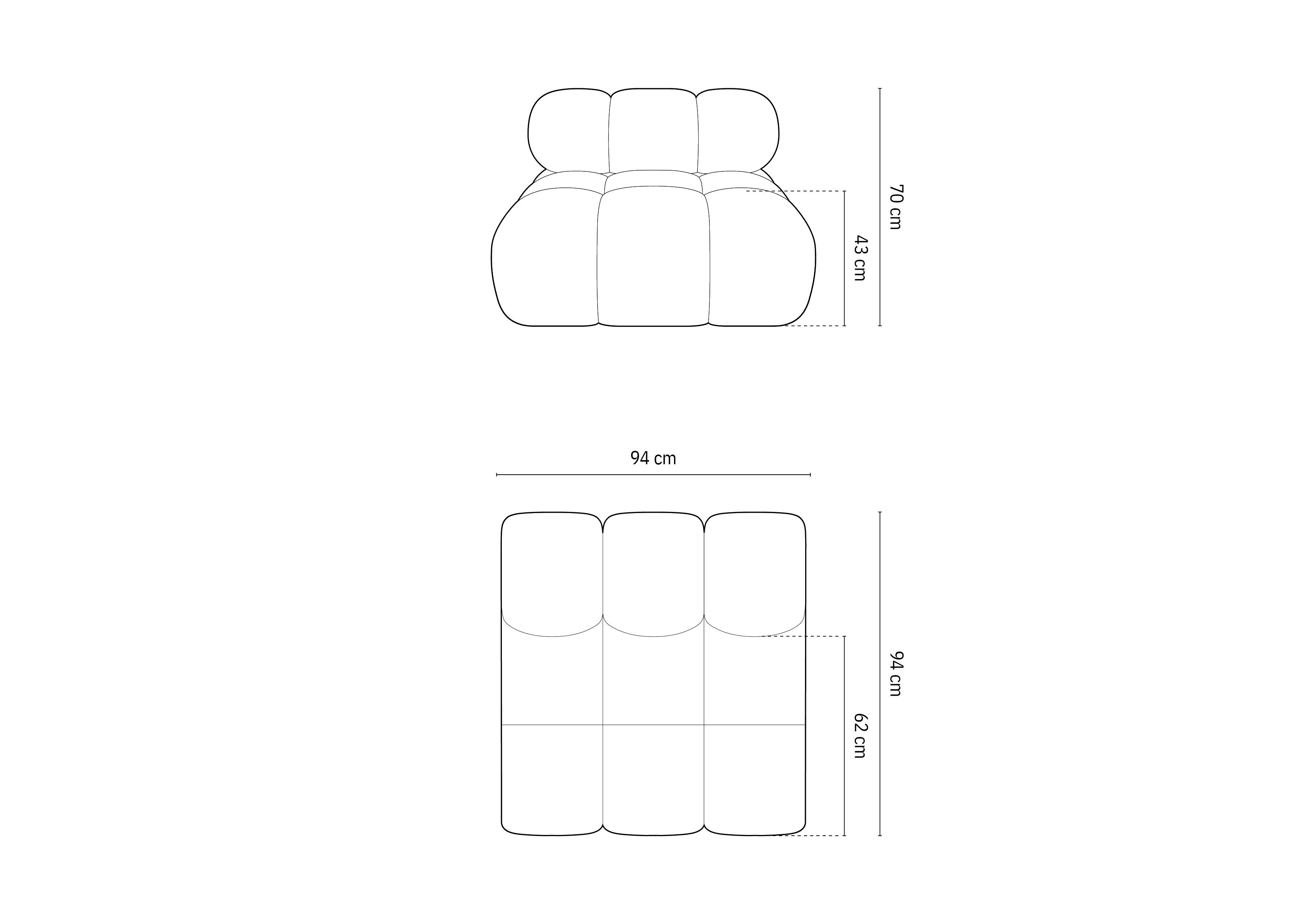 Bellis Modul 94x94cm, Material: Boucle