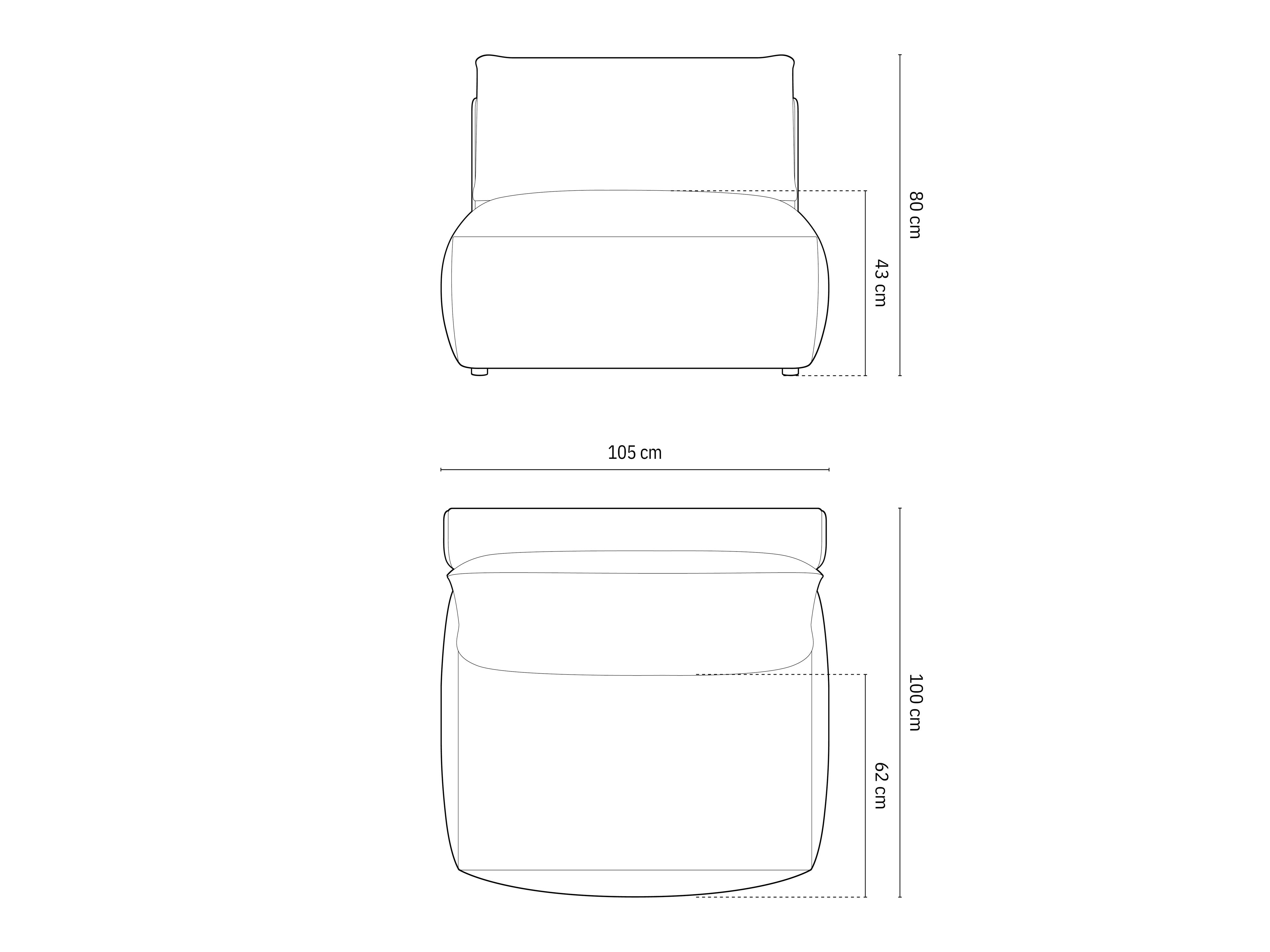 Chris Modul 105x100cm, Material: Strukturstoff