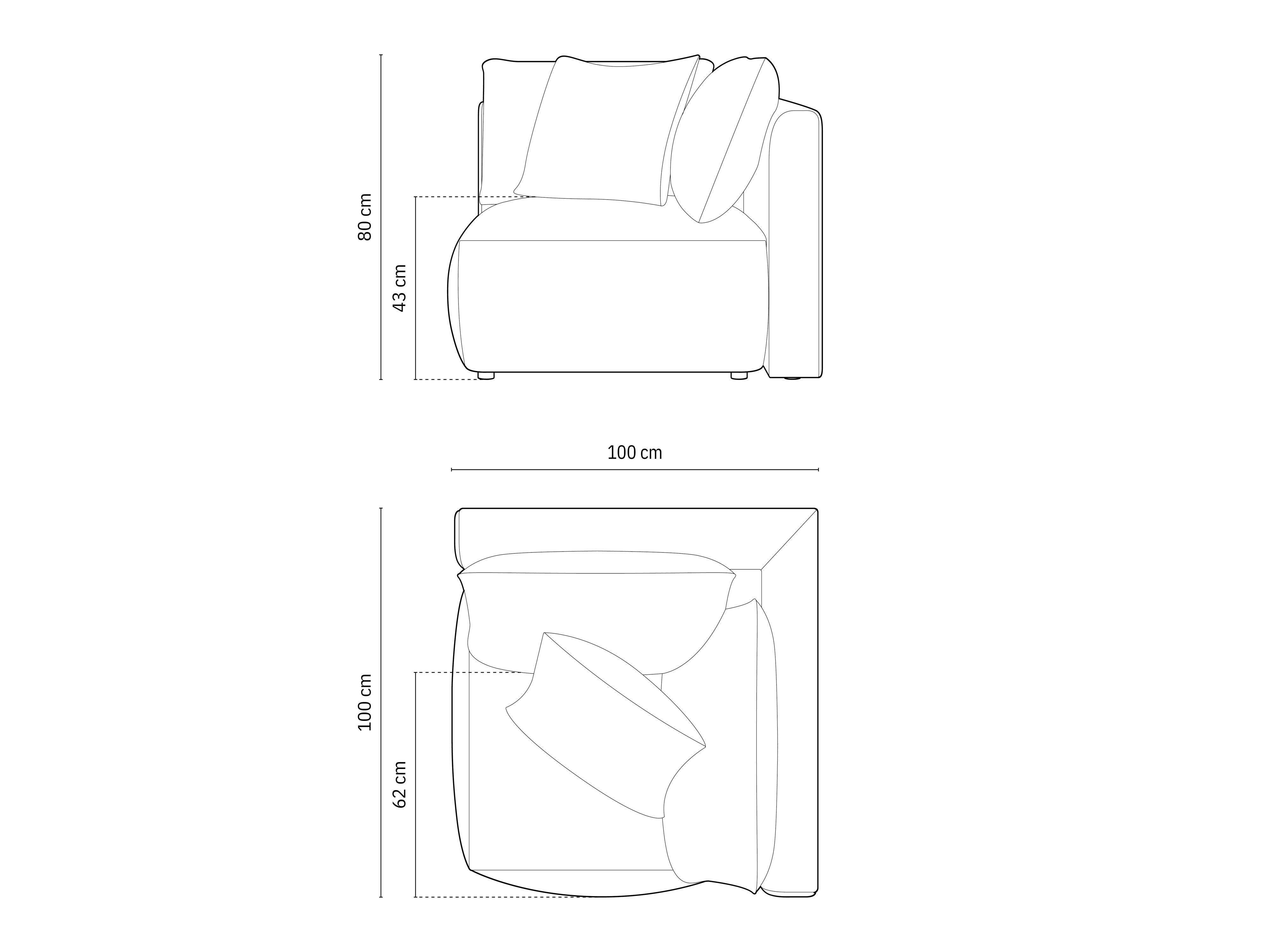 Chris Modul 100x100cm, Material: Strukturstoff