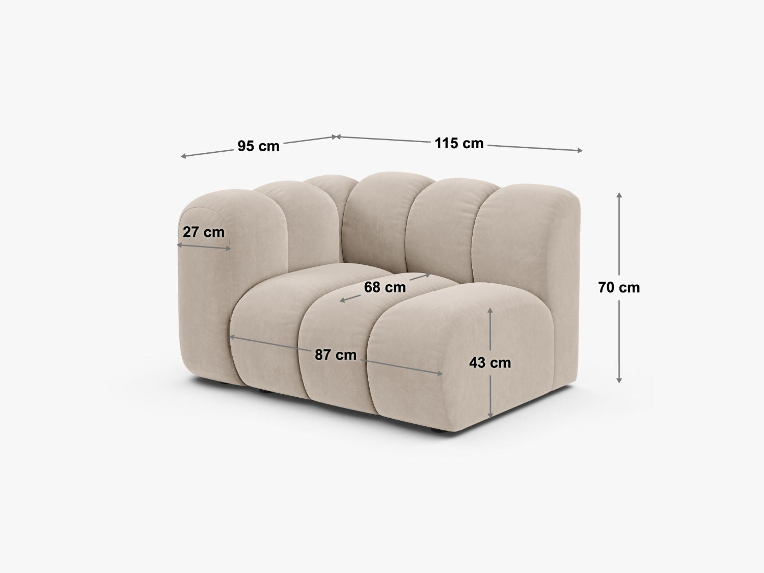 Lupine modul 115x95cm, Material: Chenille Eden