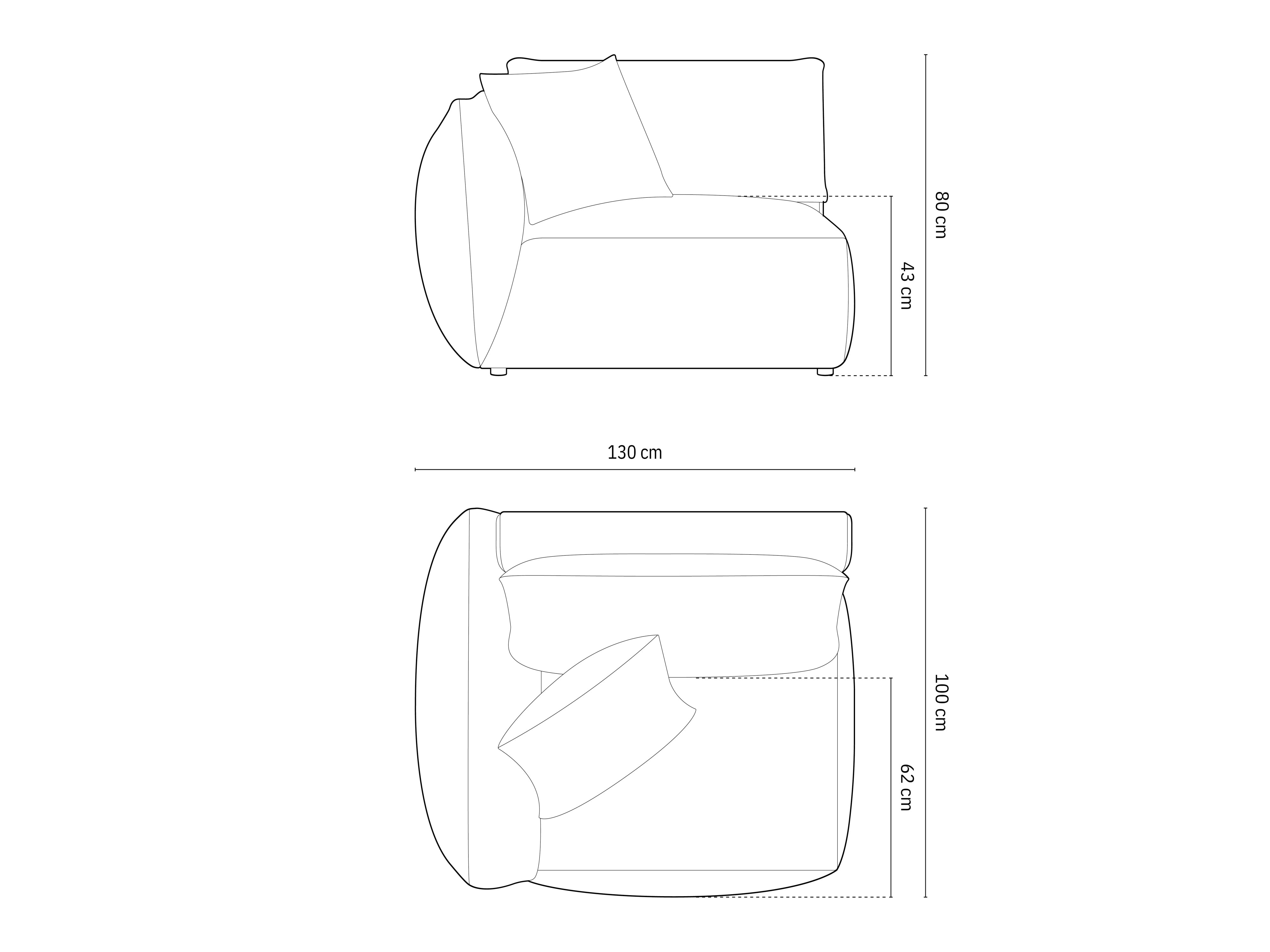 Modul Chris 130x100cm, Material: Samt