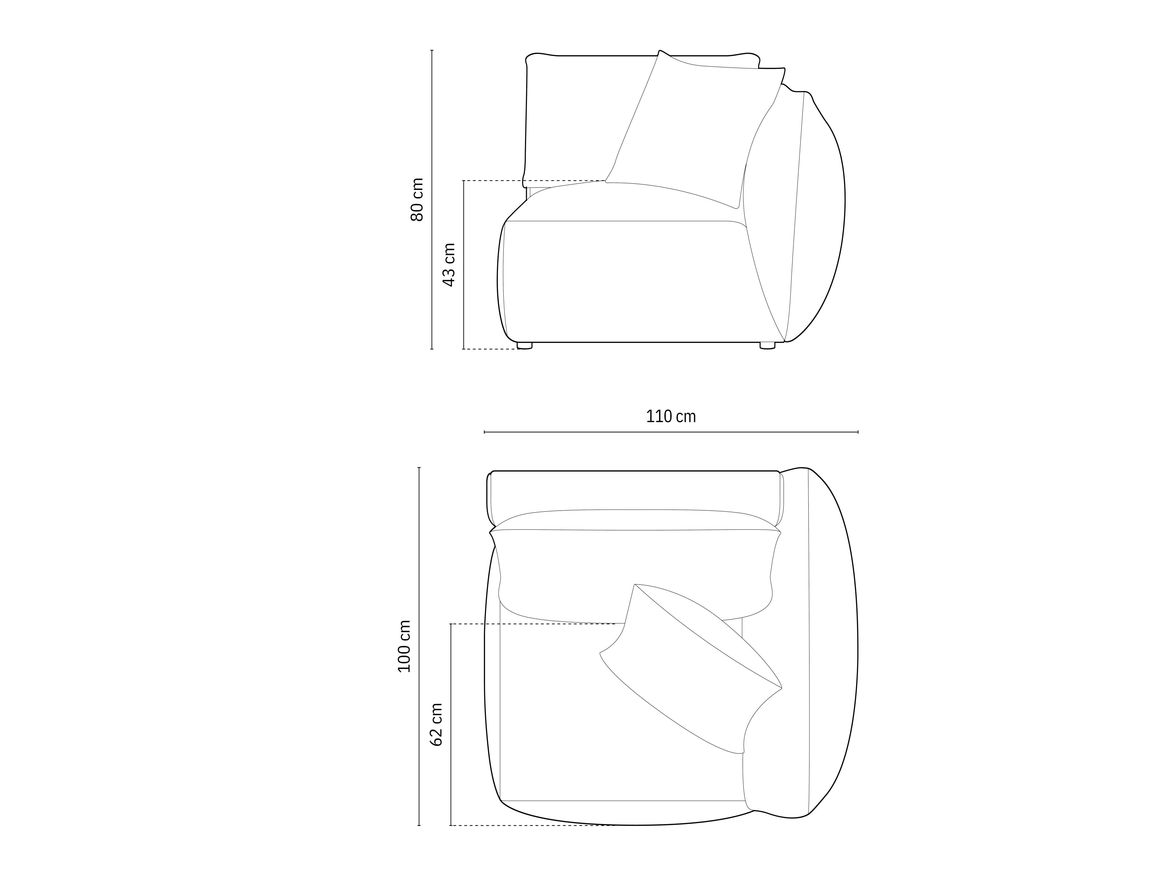 Chris Modul 110x100cm, Material: Samt