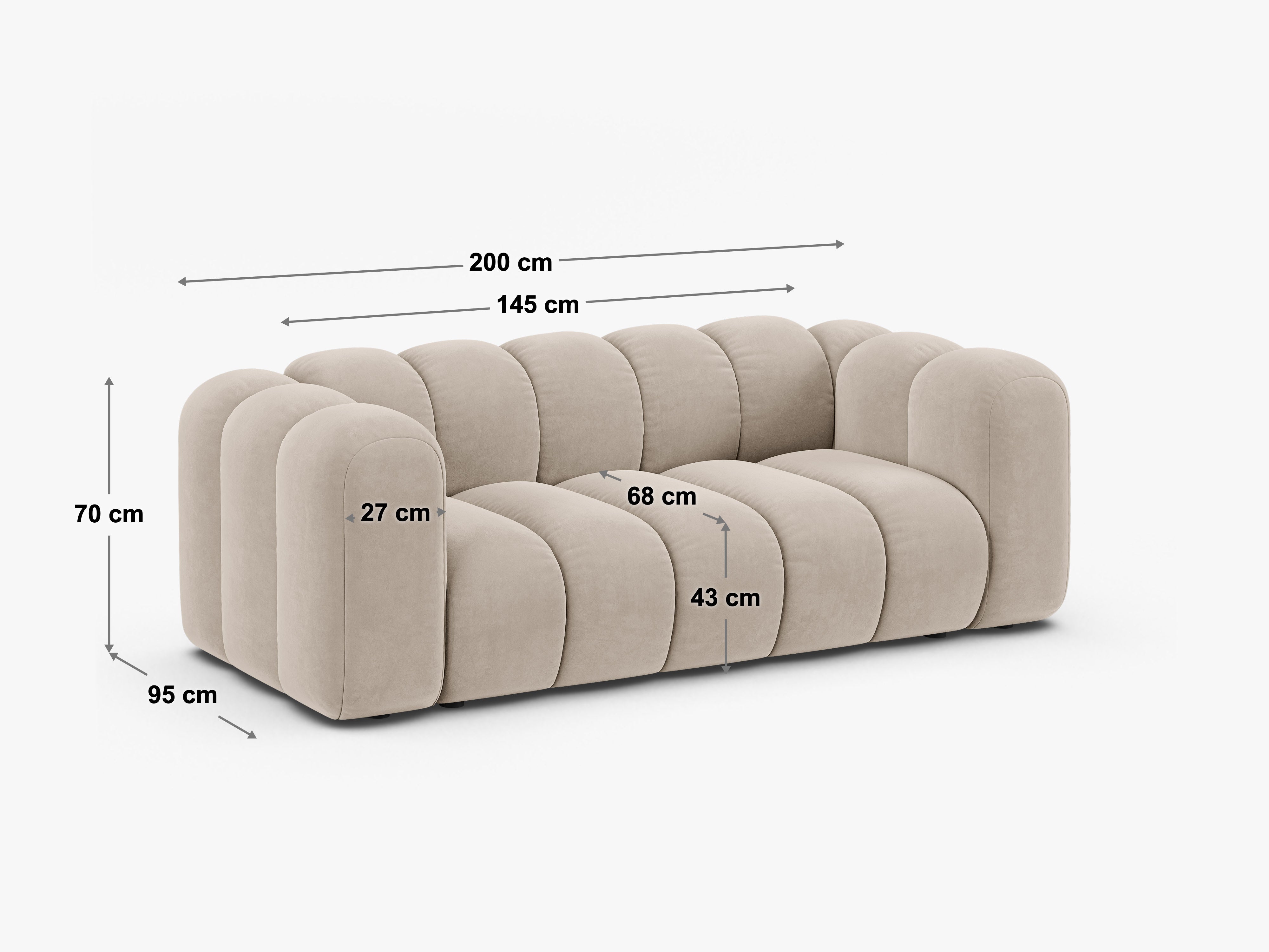 Sofa Lupine 200x95cm, Material: Chenille Eden