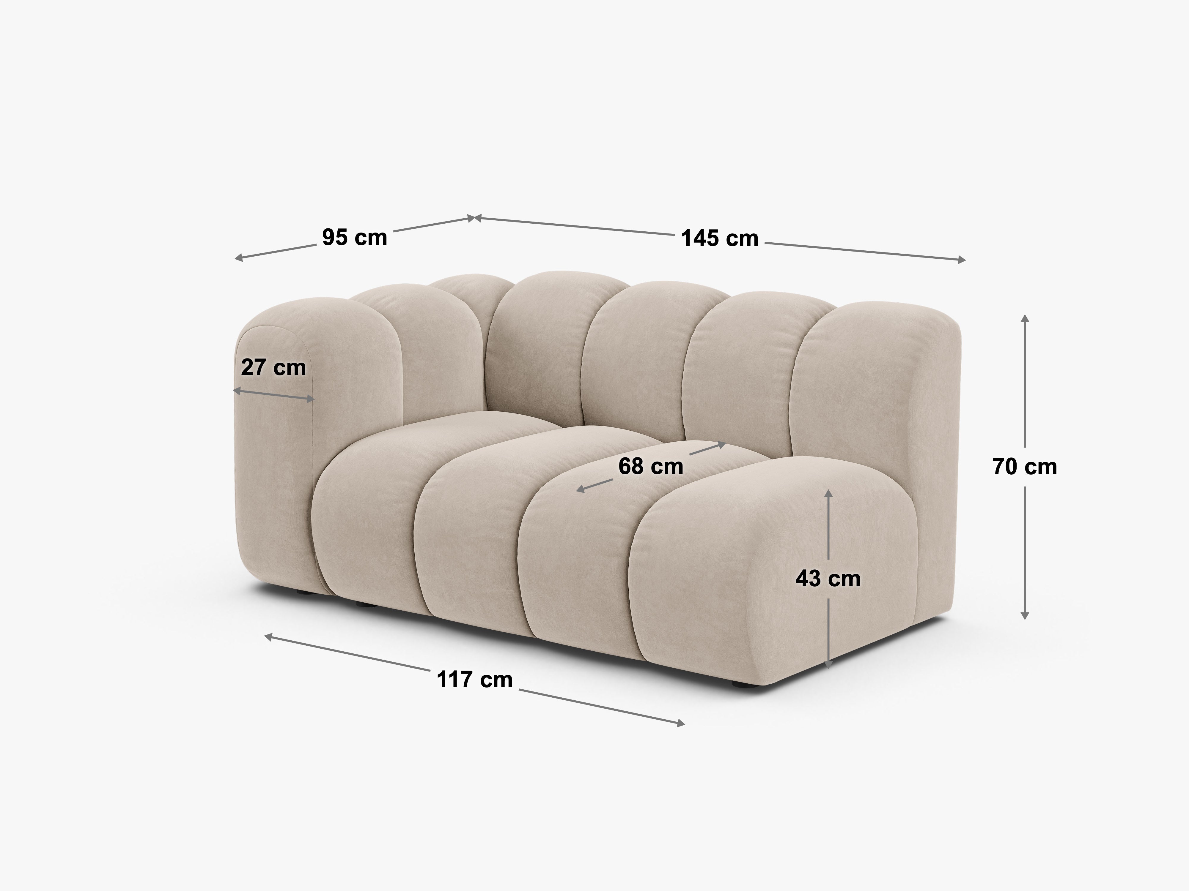 Lupine modul 145x95cm, Material: Chenille Eden