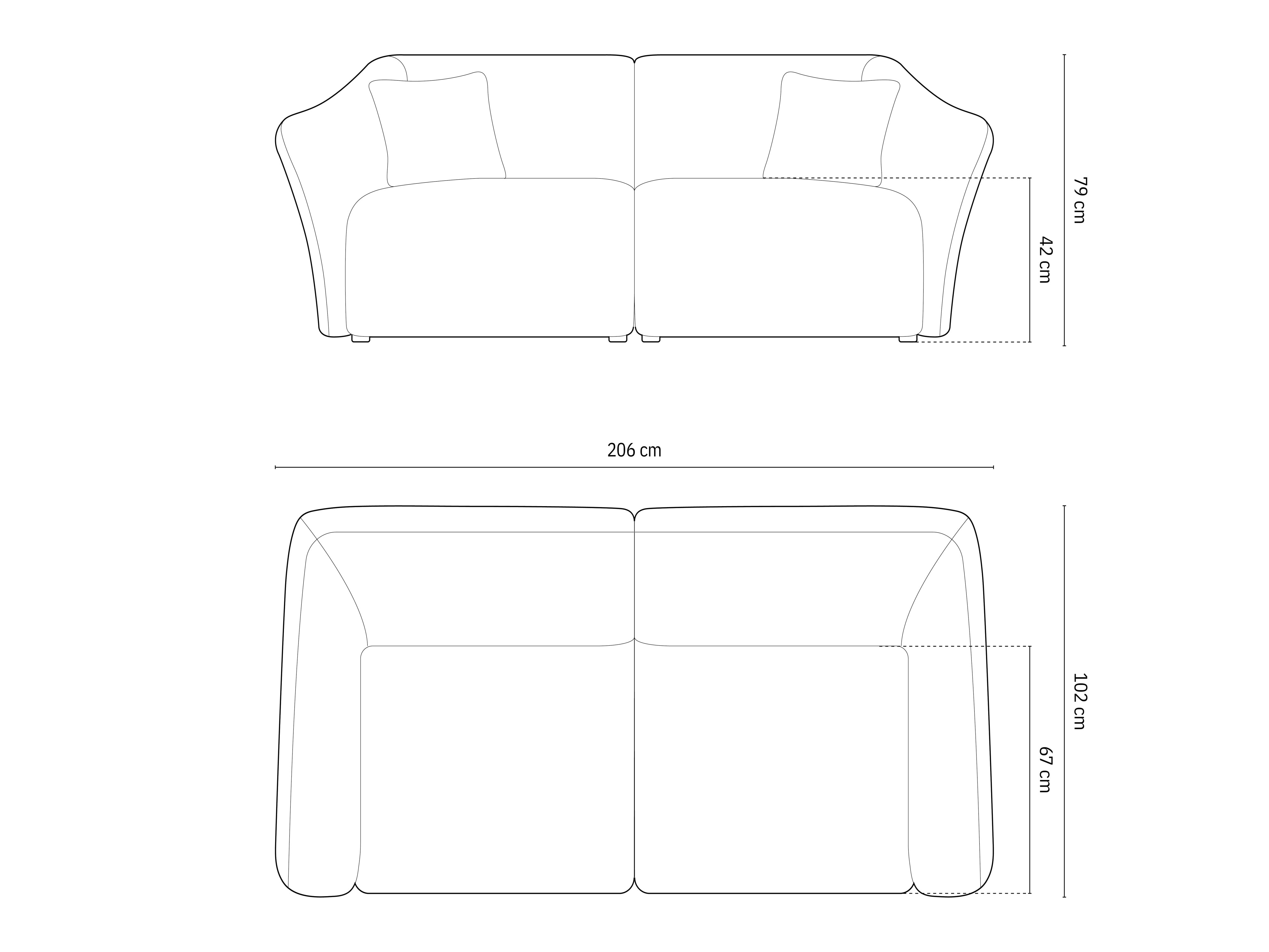 Sofa Hailey 206x102cm, Material: Bouclé
