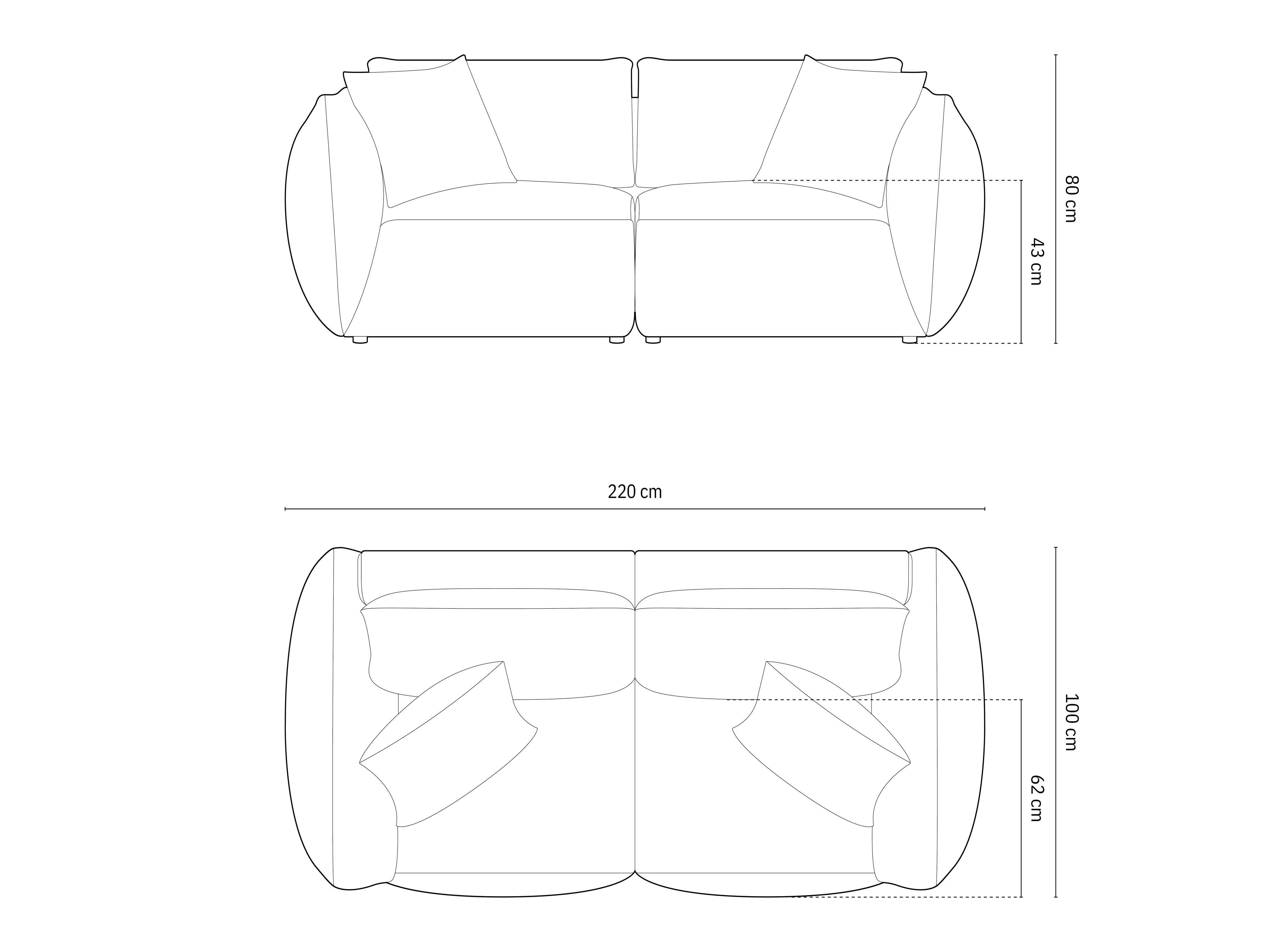 Sofa Chris 220x100cm, Material: Strukturstoff