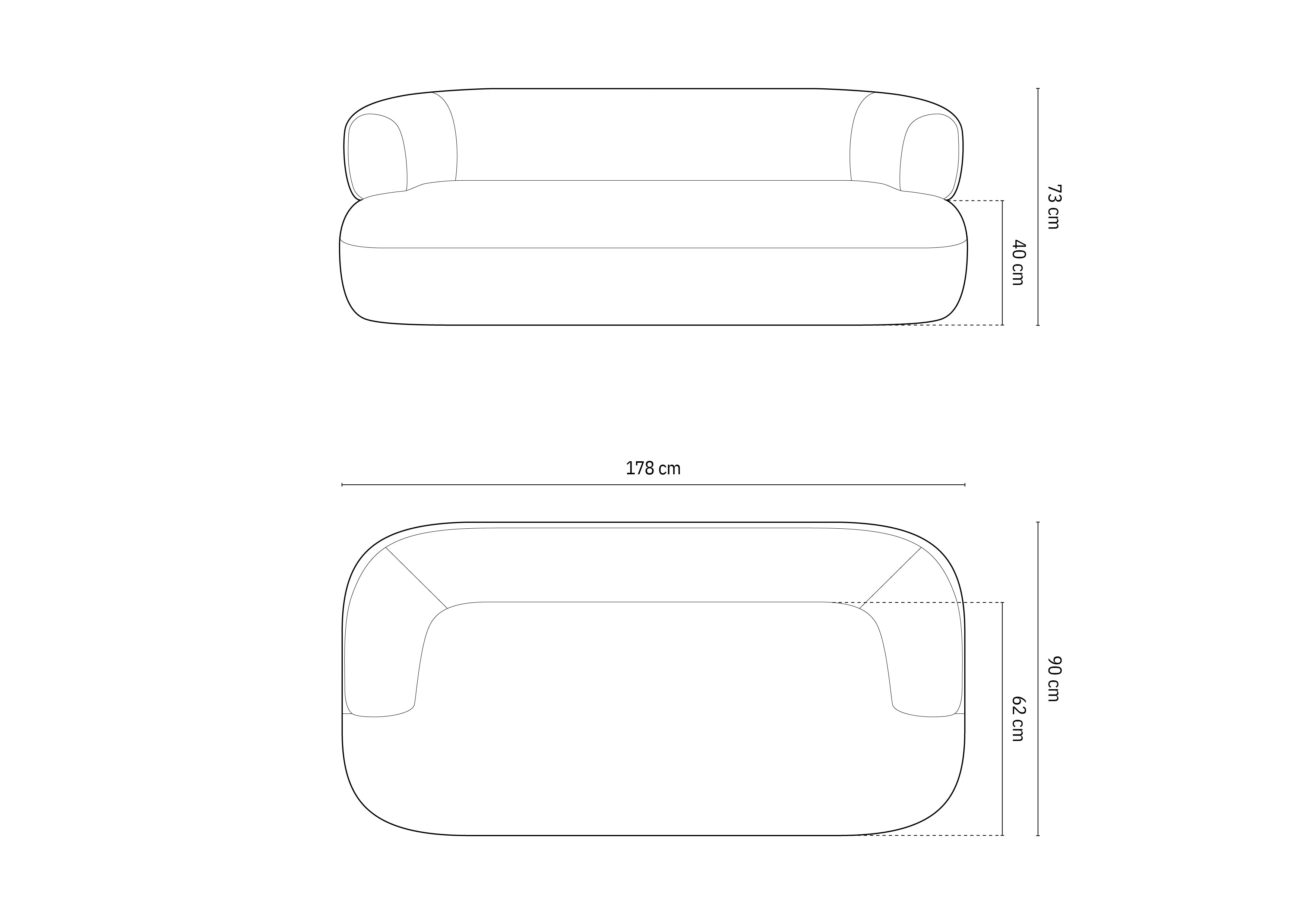 Sofa Jenny, 3 Sitze, 178x90cm, Material: Samt
