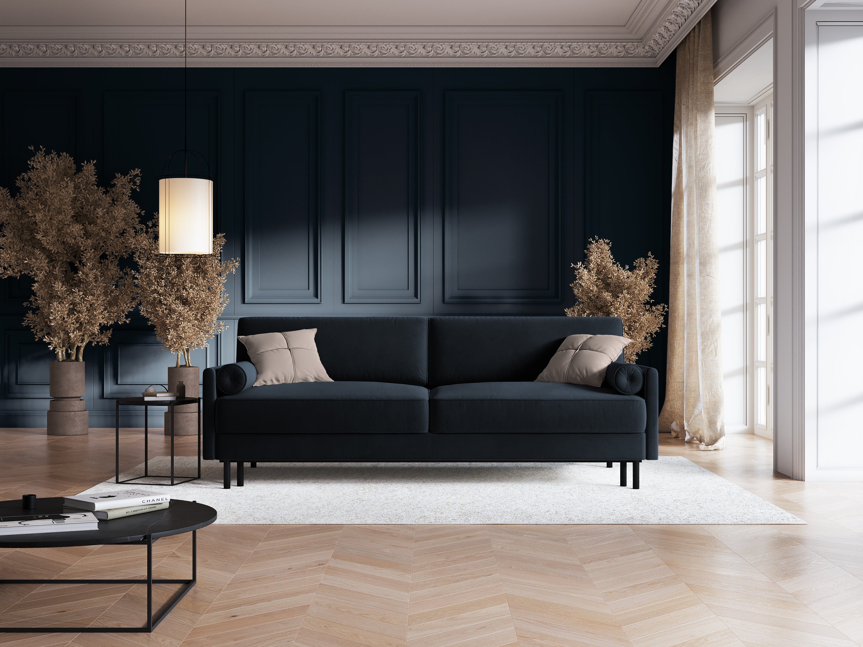 Scott Sofa, 3 Sitze, 212x97cm, Material: Samt