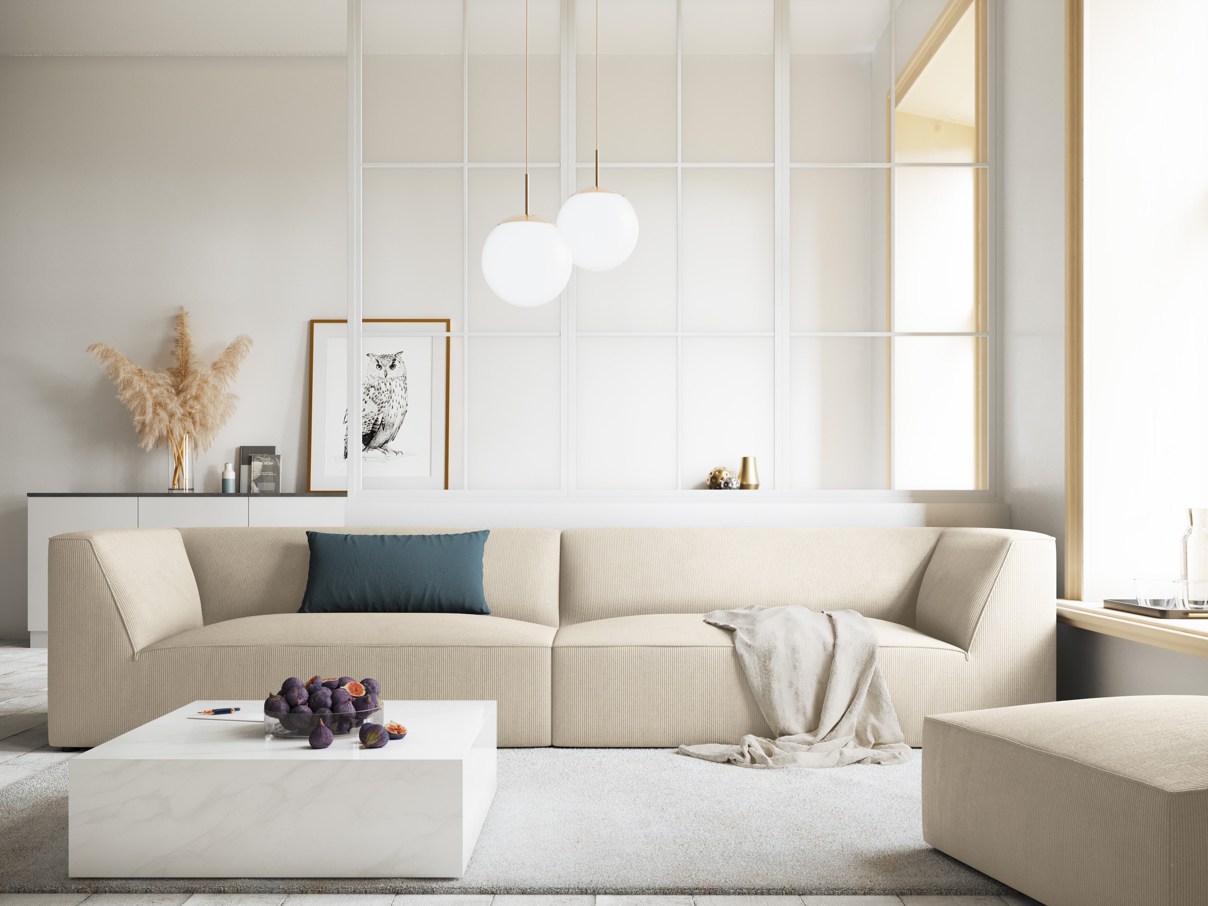 Sofa Ruby, 4 Sitze, 302x93cm, Material: Cord