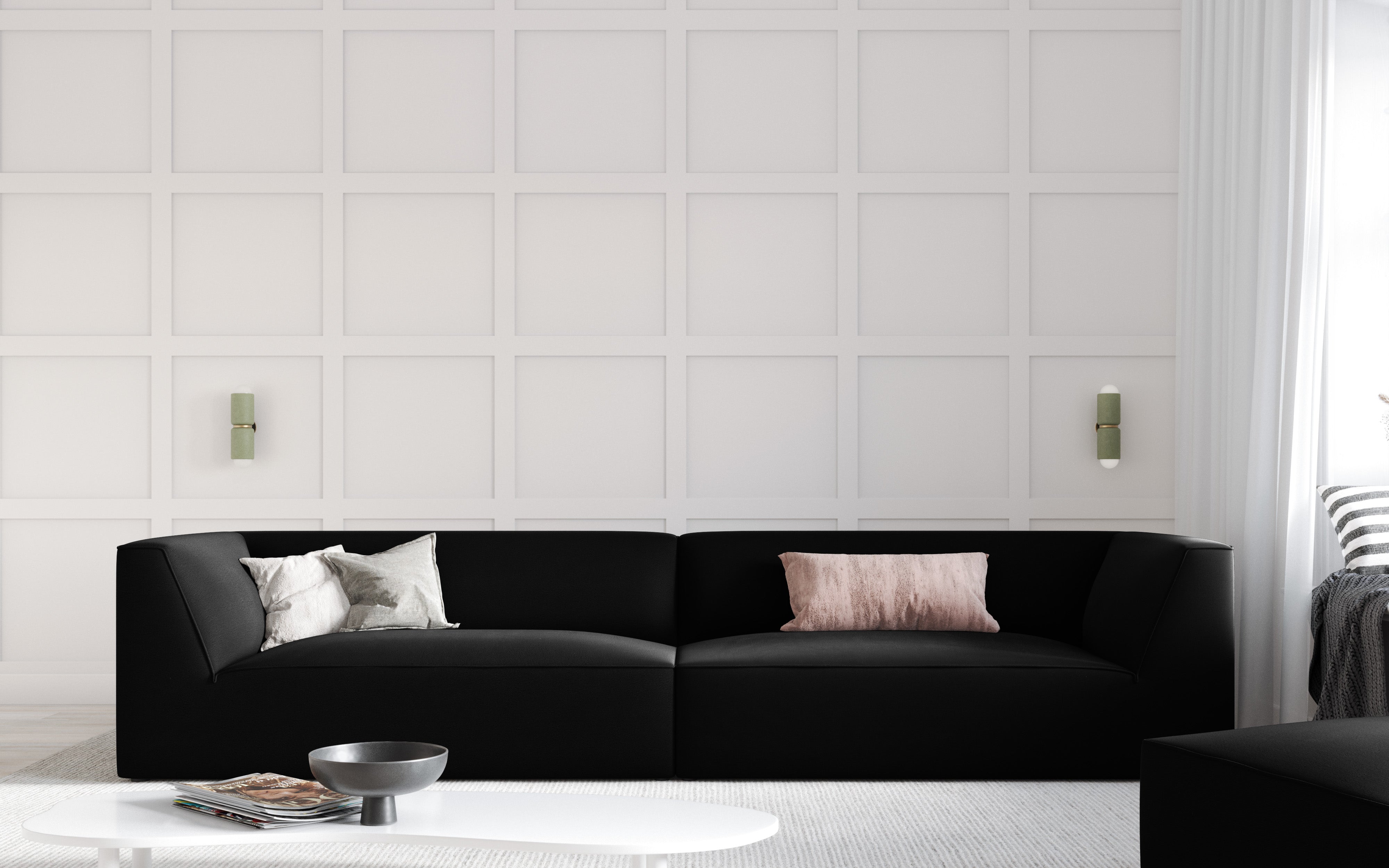 Sofa Ruby, 4 Sitze, 302x93cm, Material: Samt