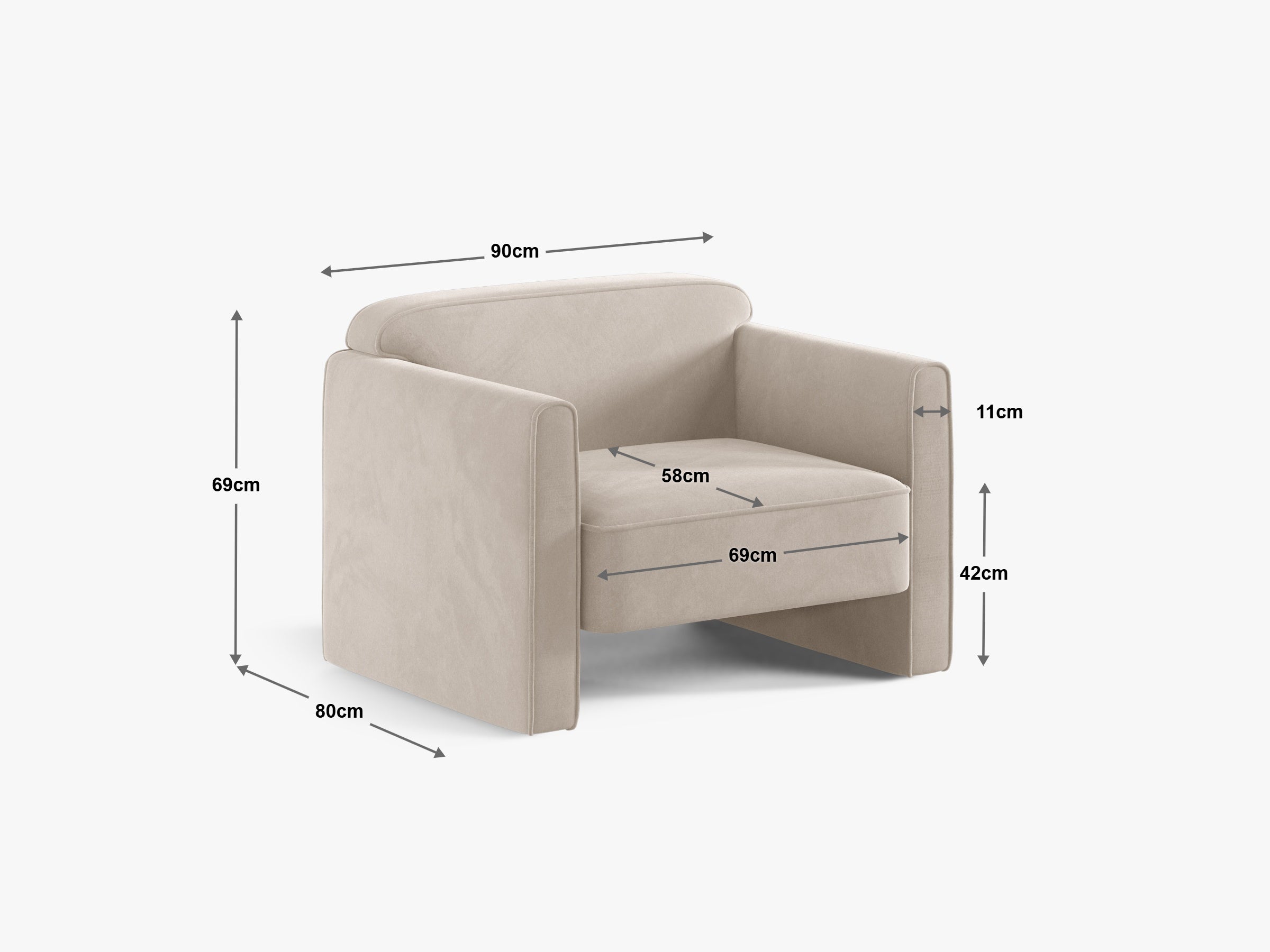 Abby Sessel, 90x80cm, Material: Samt