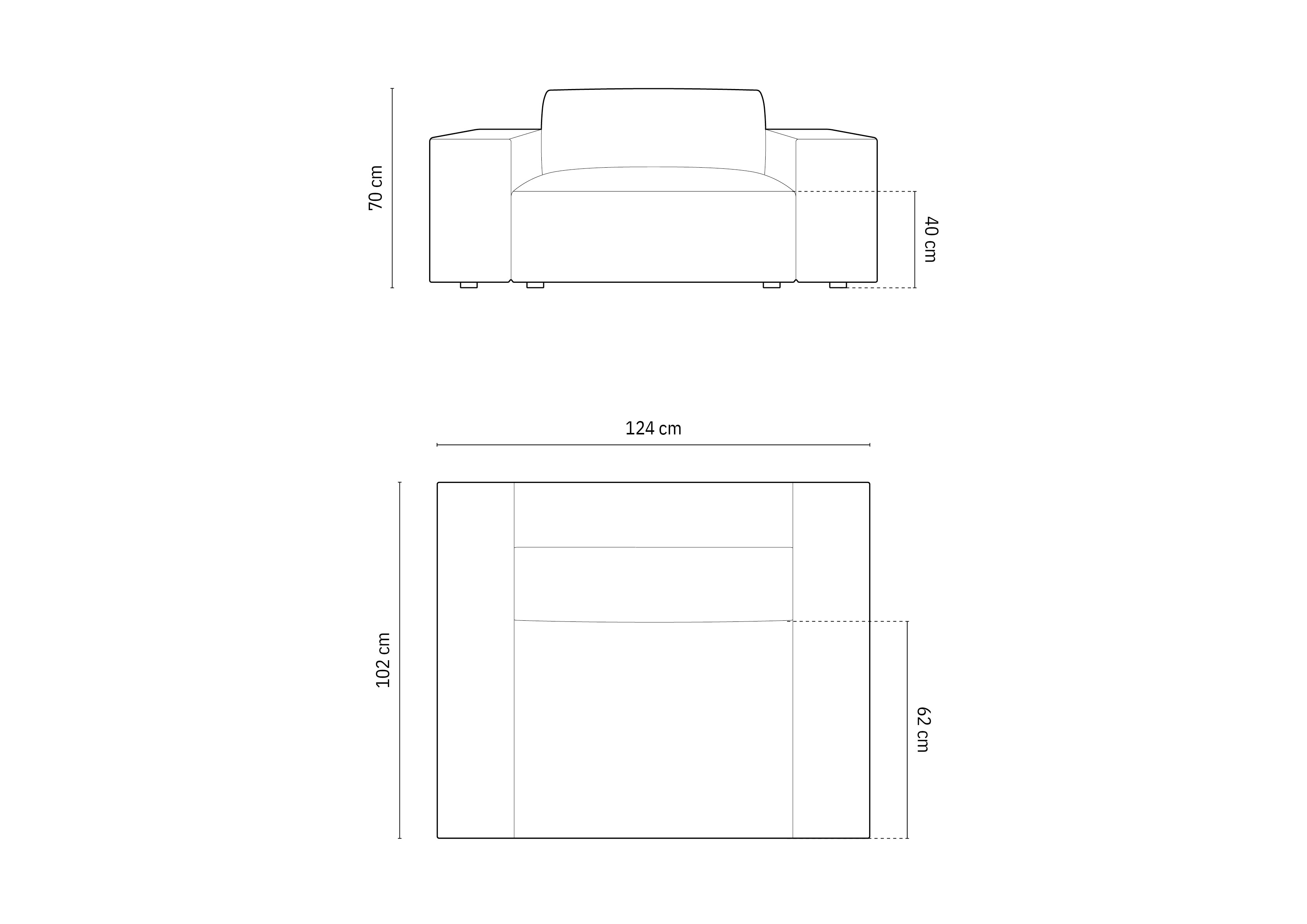 Jodie Sessel 124x102cm, Material: Samt
