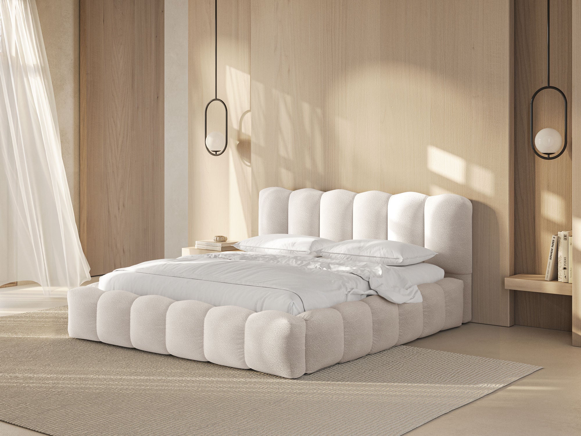 Lupine bett, Material: Boucle