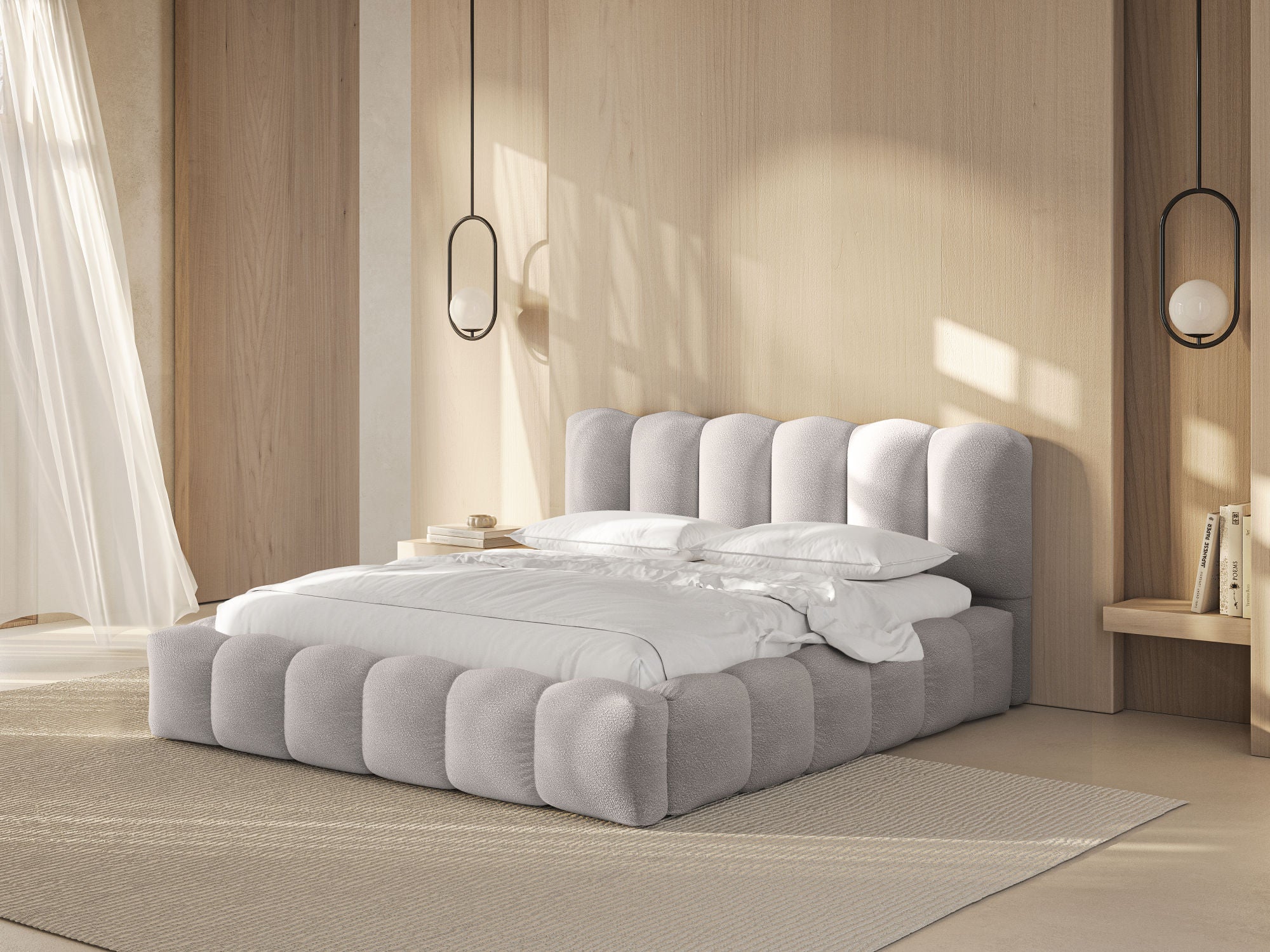Lupine bett, Material: Boucle