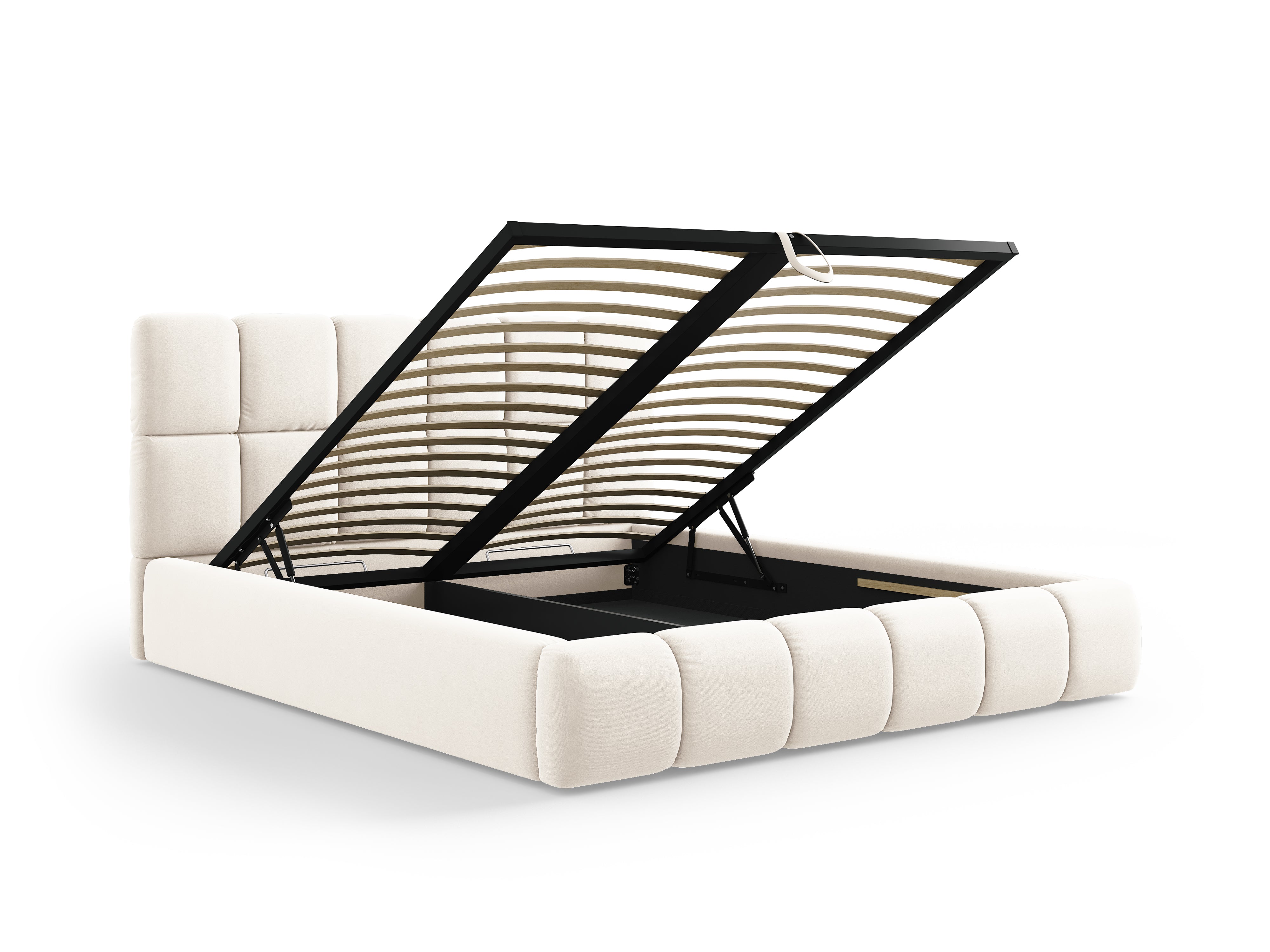 Bellis Bett mit Stauraum, Material: Samt