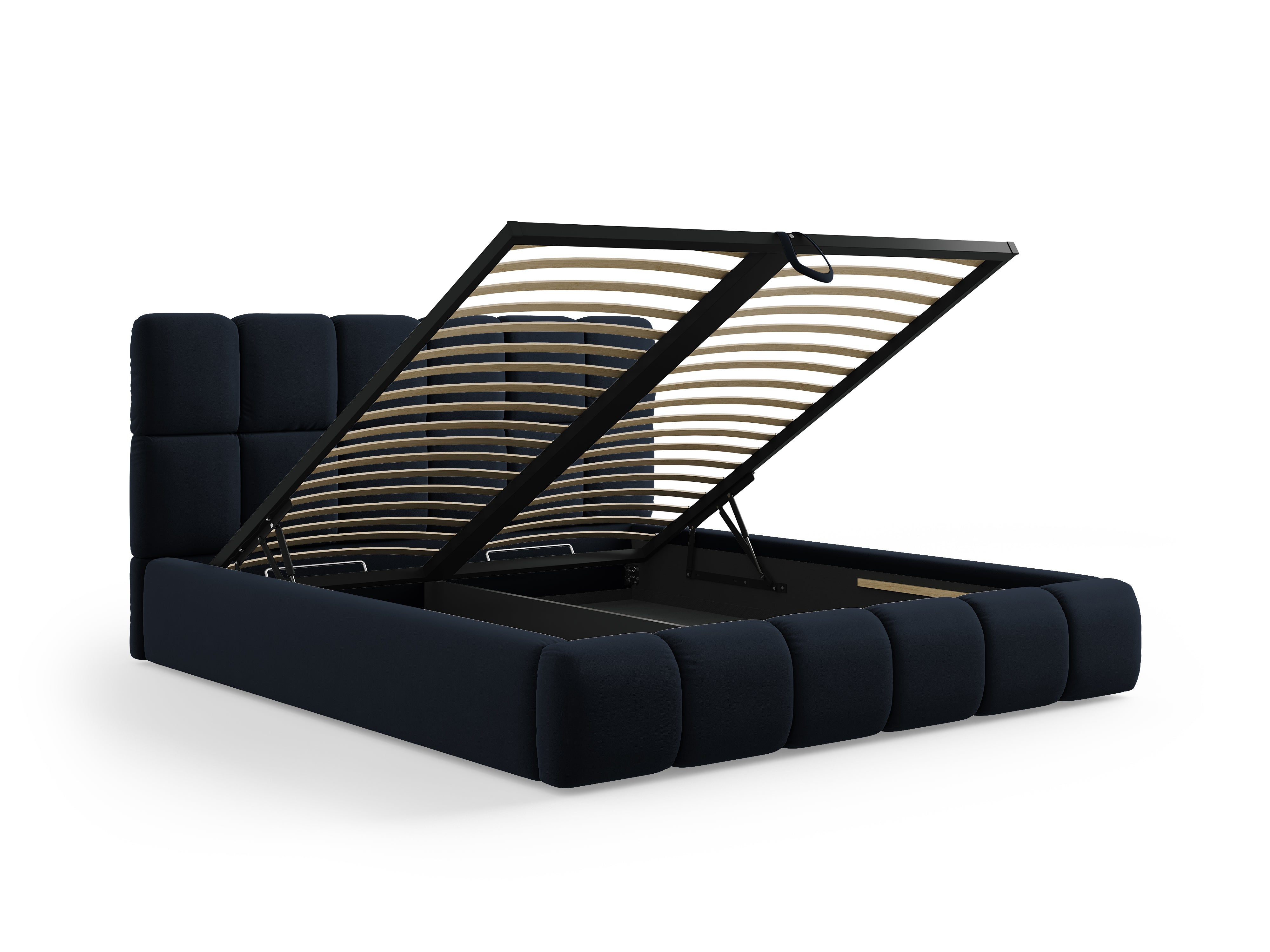 Bellis Bett mit Stauraum, Material: Samt