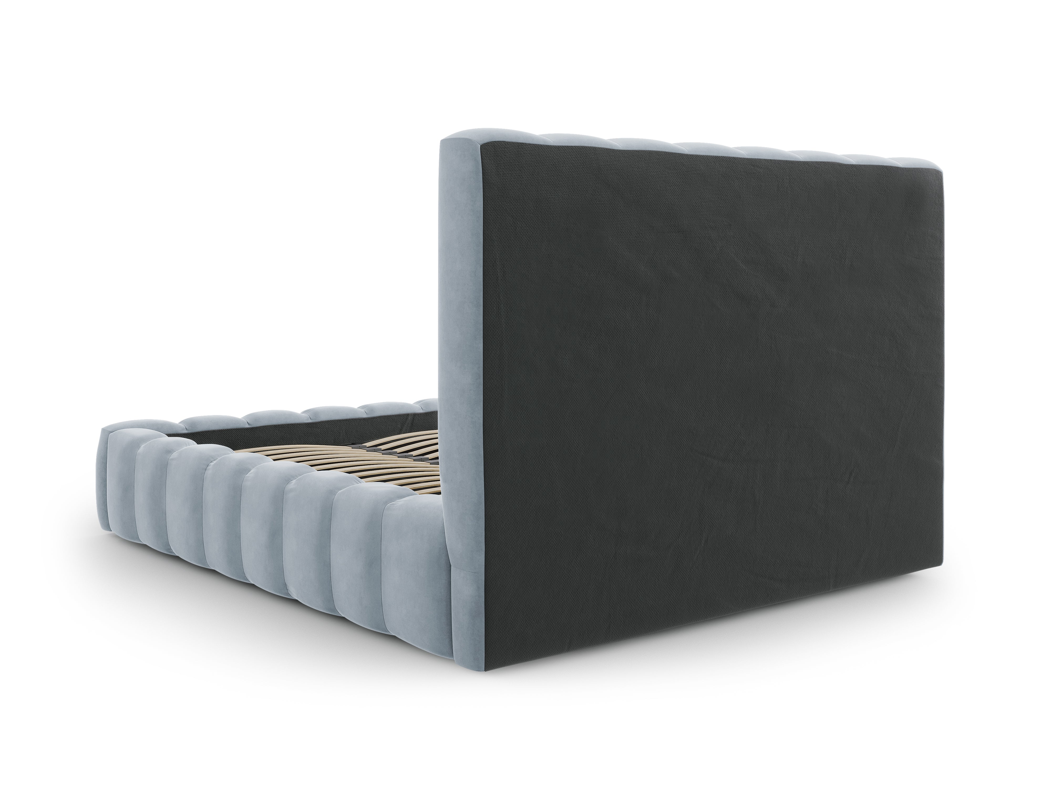 Kelp Bettgestell mit Kopfteil und Ablagefach, Material: Samt