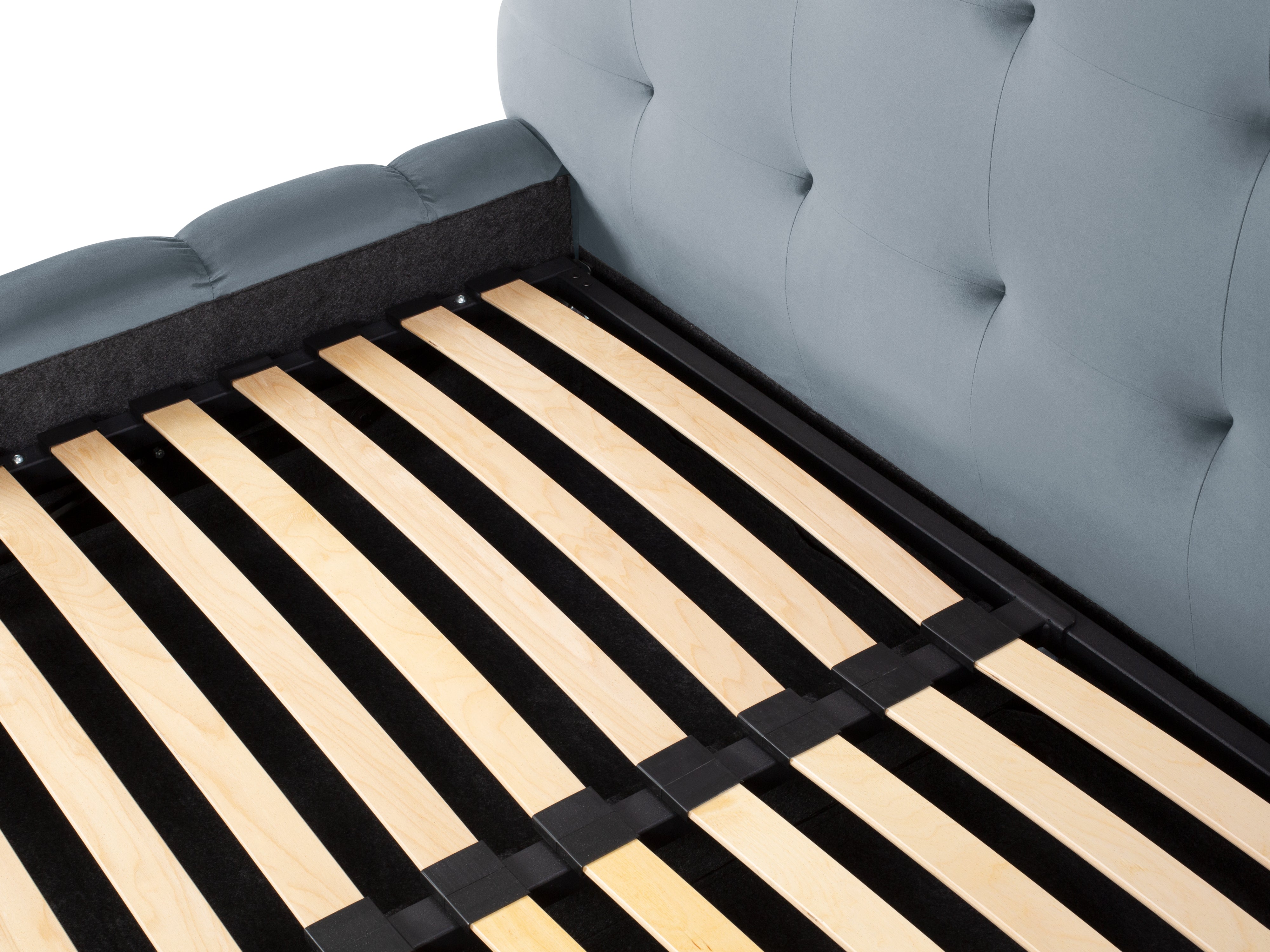 Mamaia Bettgestell mit Kopfteil und Bettkasten, Material: Samt