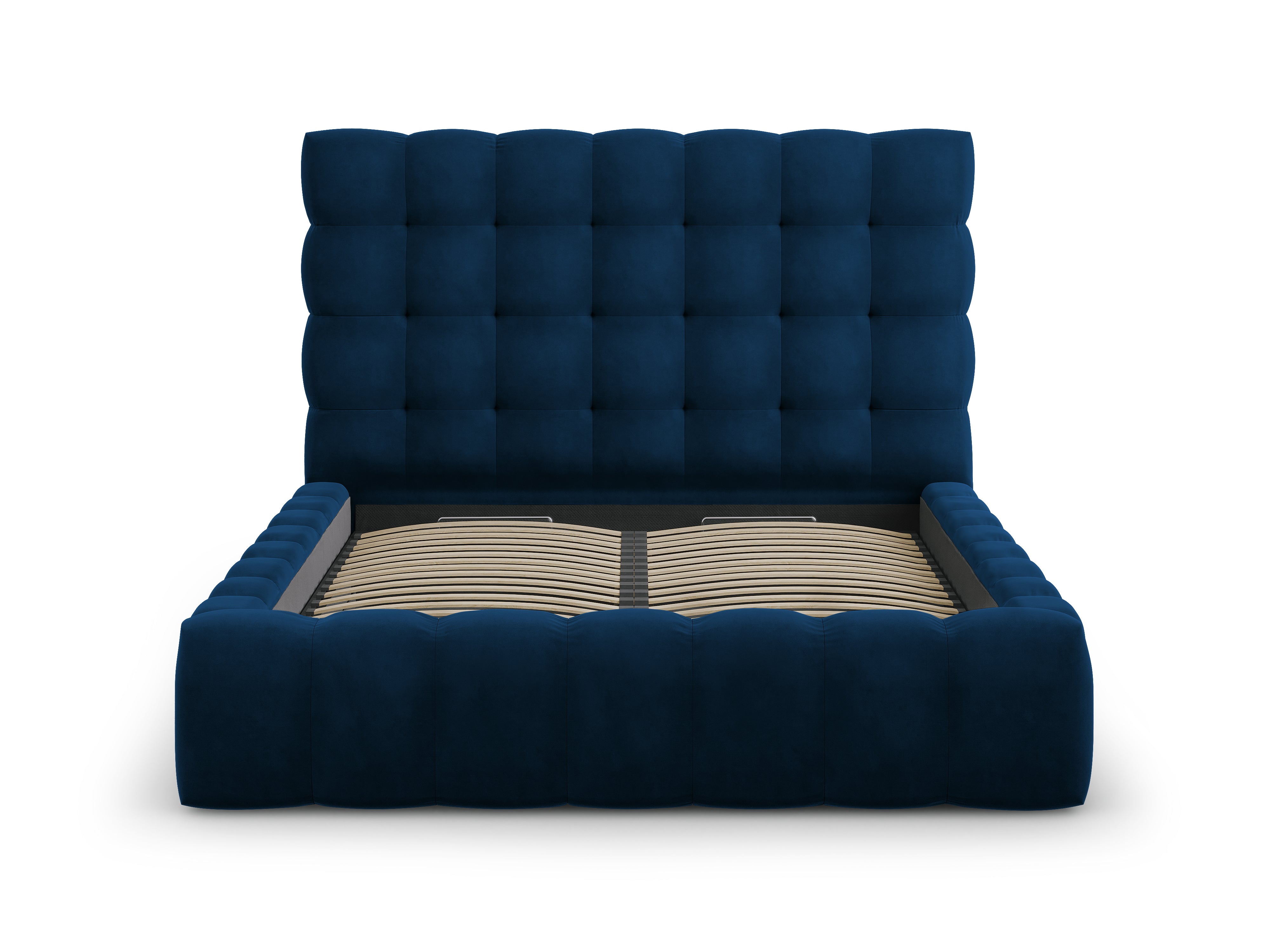 Mamaia Bettgestell mit Kopfteil und Bettkasten, Material: Samt