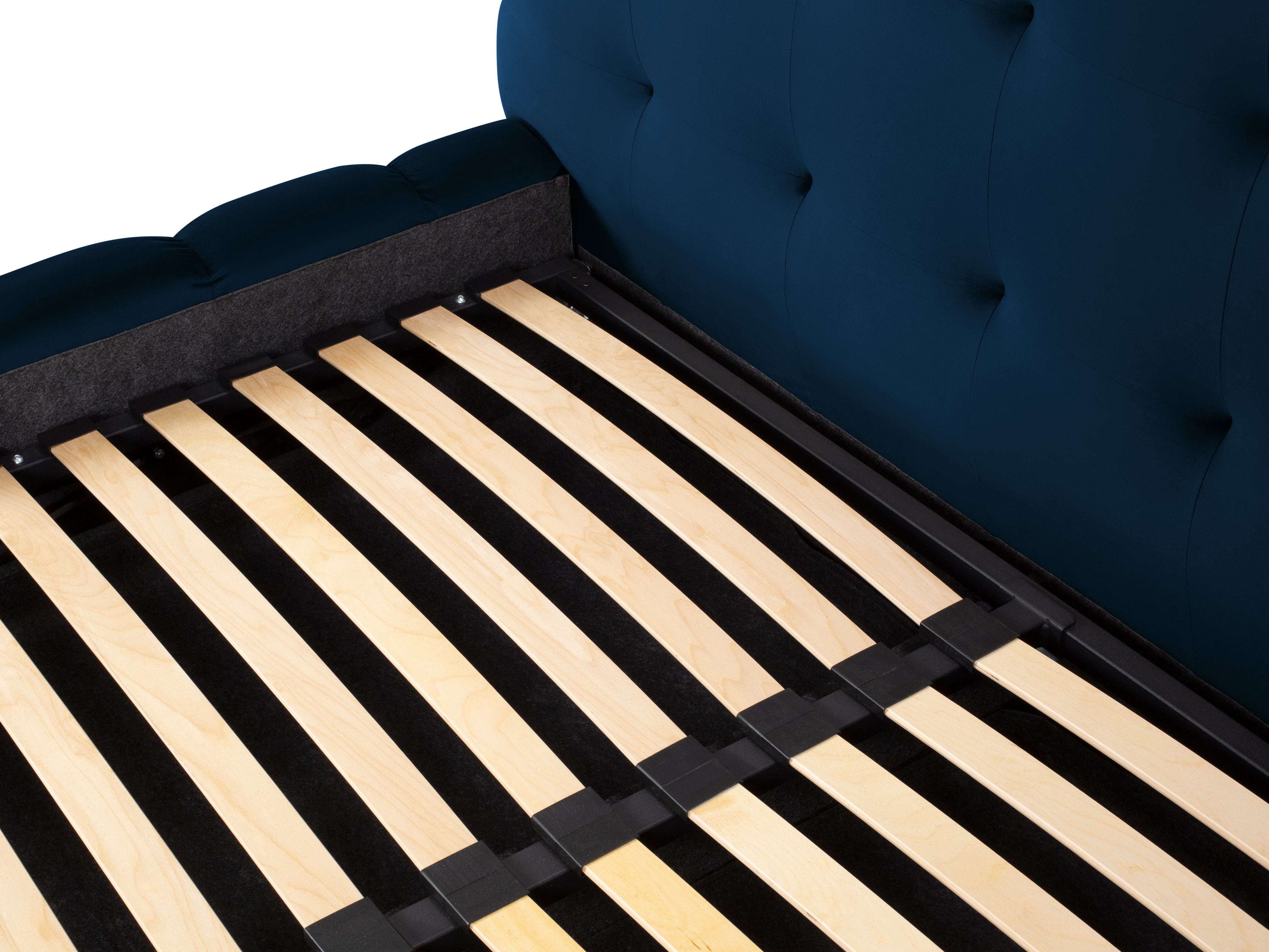 Mamaia Bettgestell mit Kopfteil und Bettkasten, Material: Samt