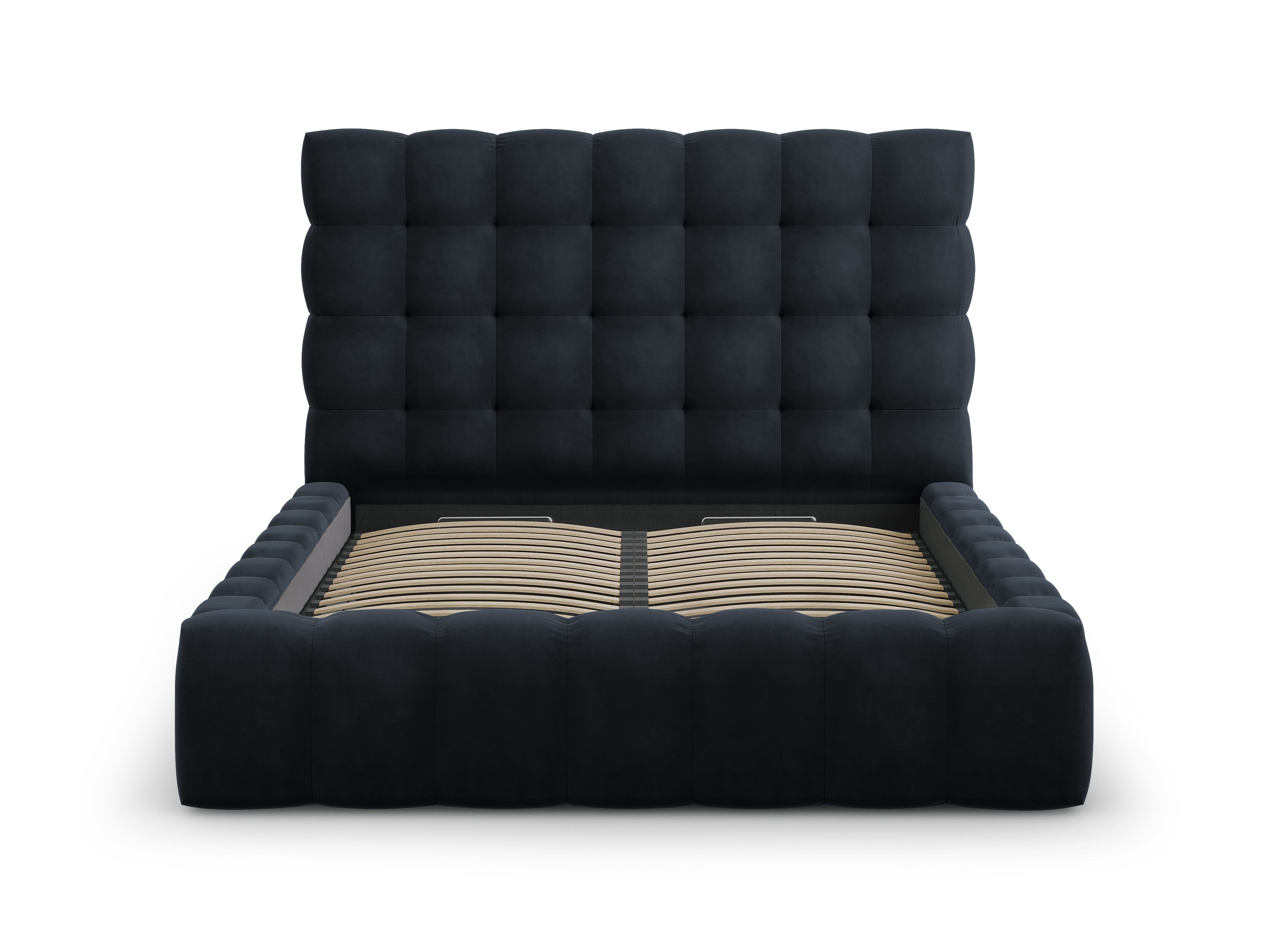 Mamaia Bettgestell mit Kopfteil und Bettkasten, Material: Samt