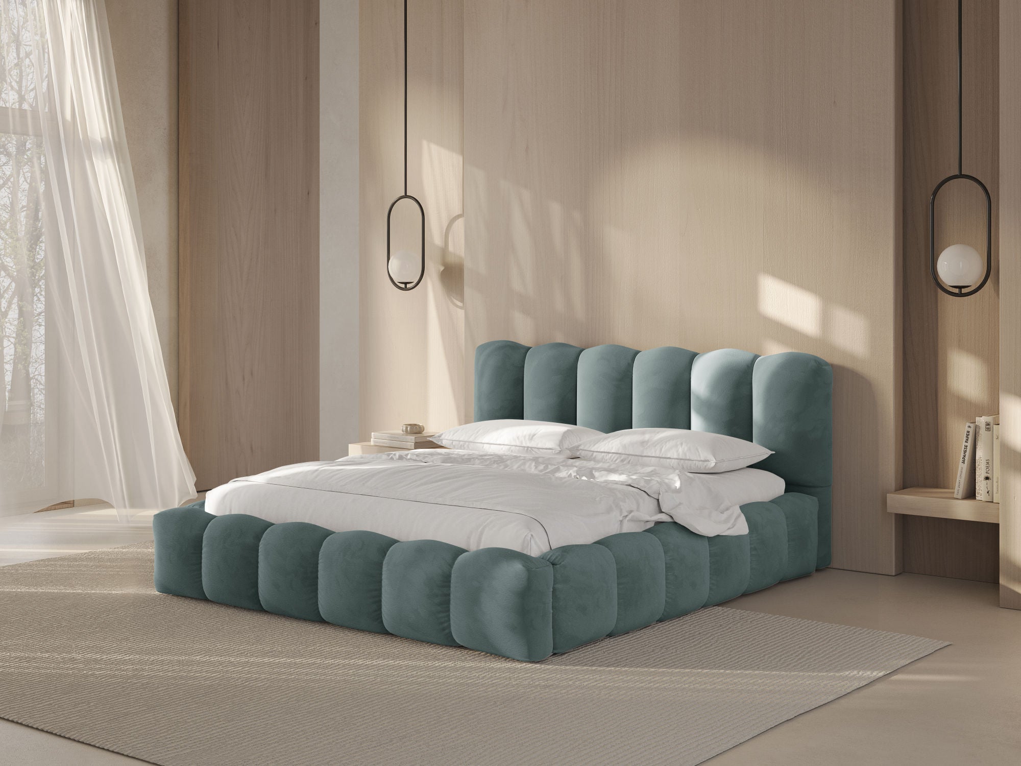 Lupine bett, Material: Samt