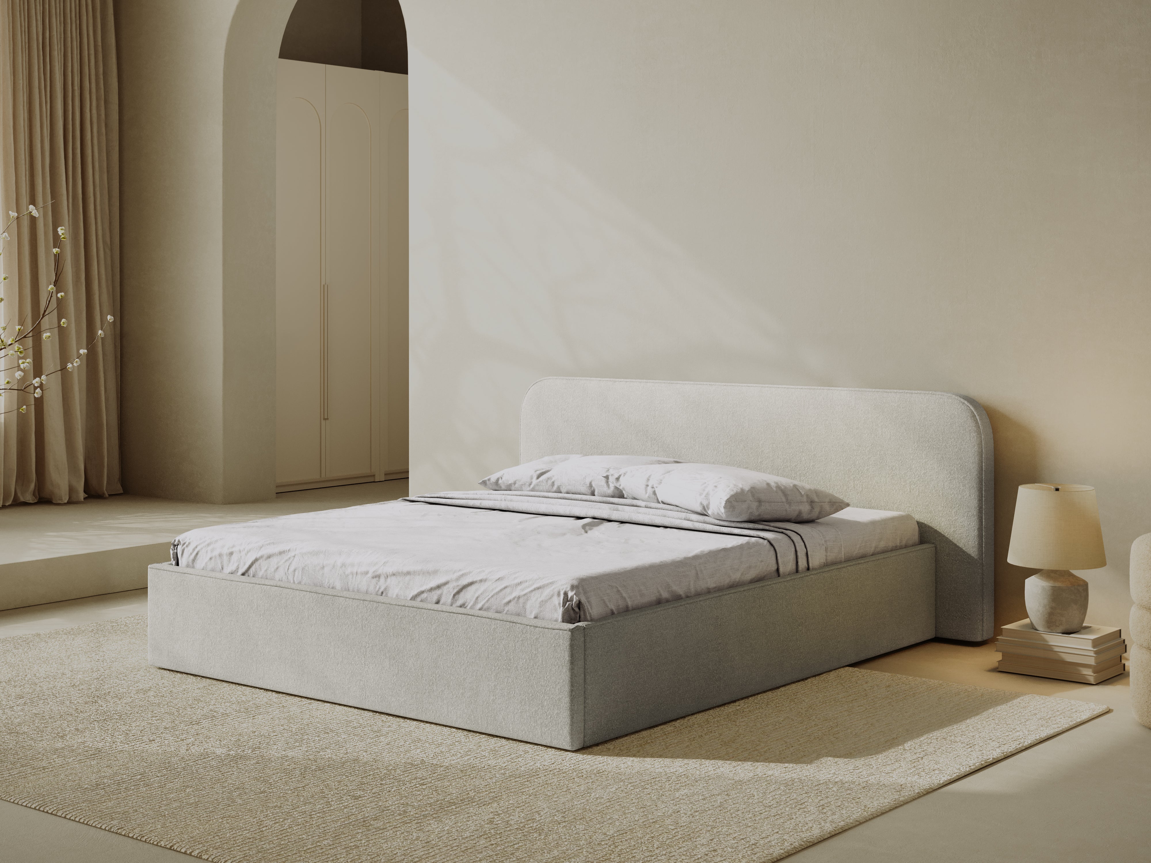 Boxspringbett Elizabeth, Material: Boucle