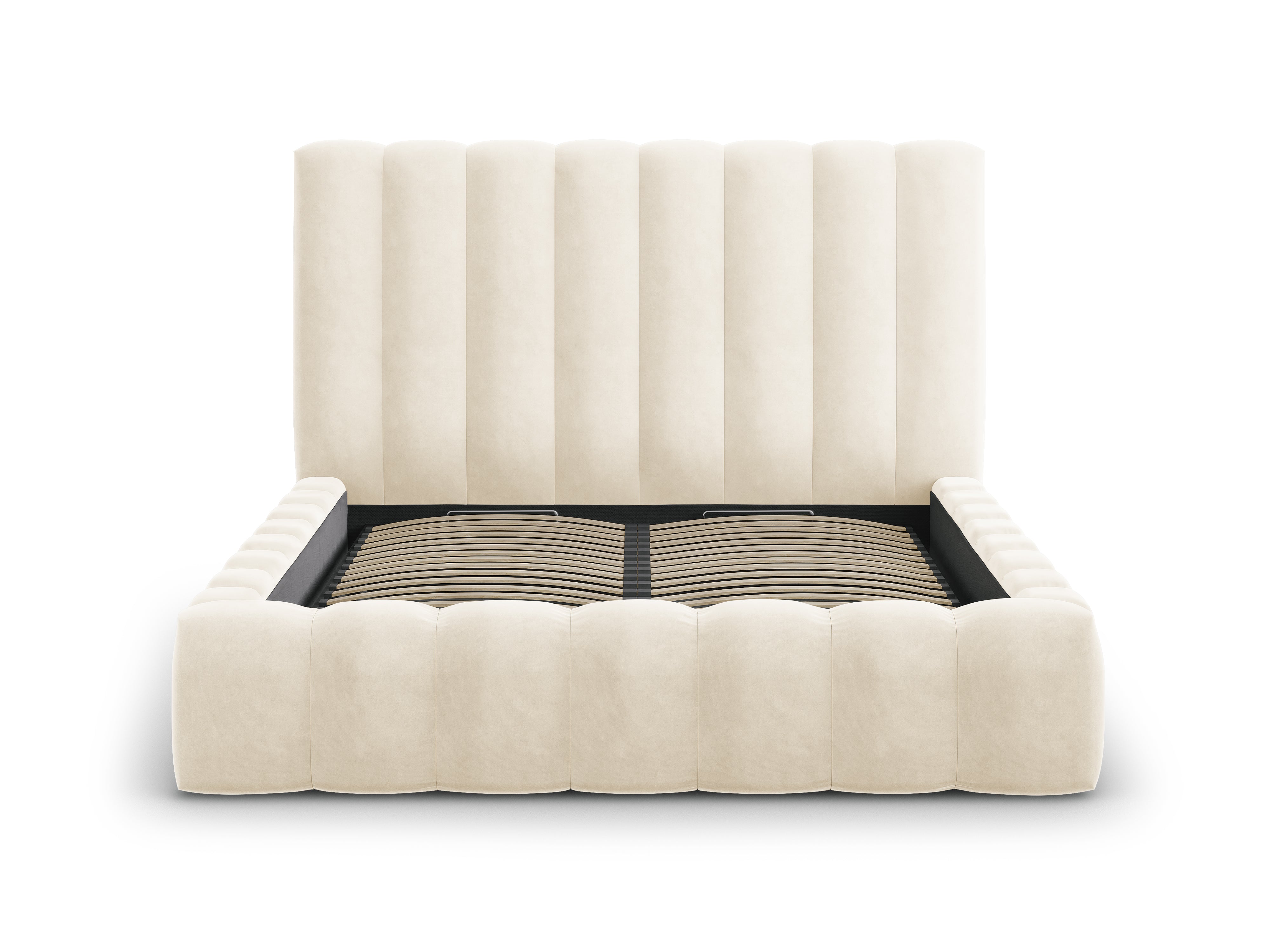 Kelp Bettgestell mit Kopfteil und Ablagefach, Material: Samt