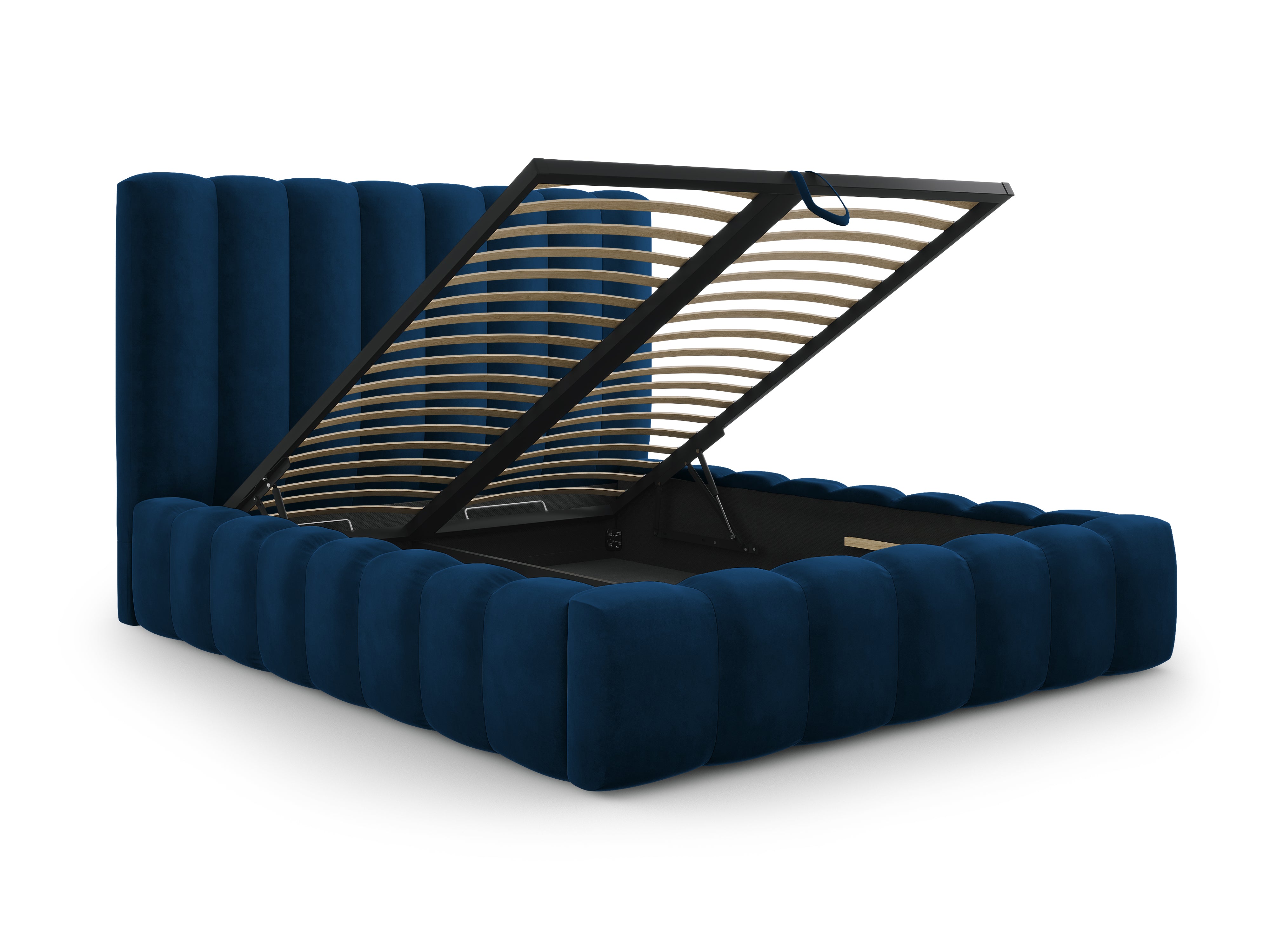 Kelp Bettgestell mit Kopfteil und Ablagefach, Material: Samt
