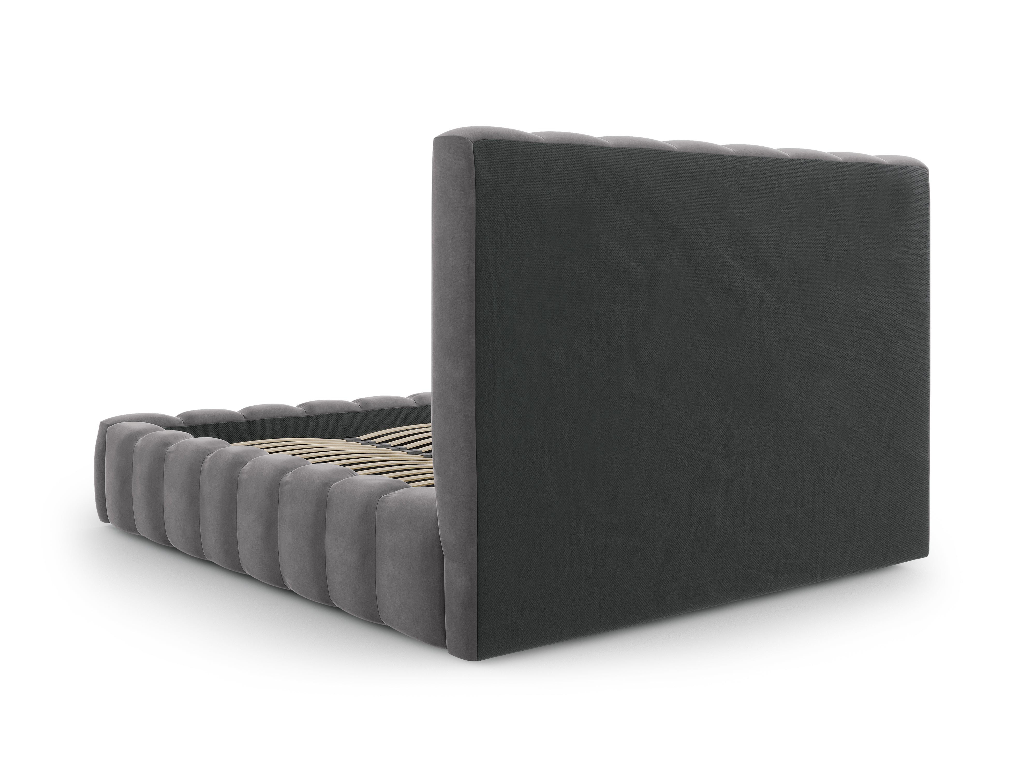 Kelp Bettgestell mit Kopfteil und Ablagefach, Material: Samt