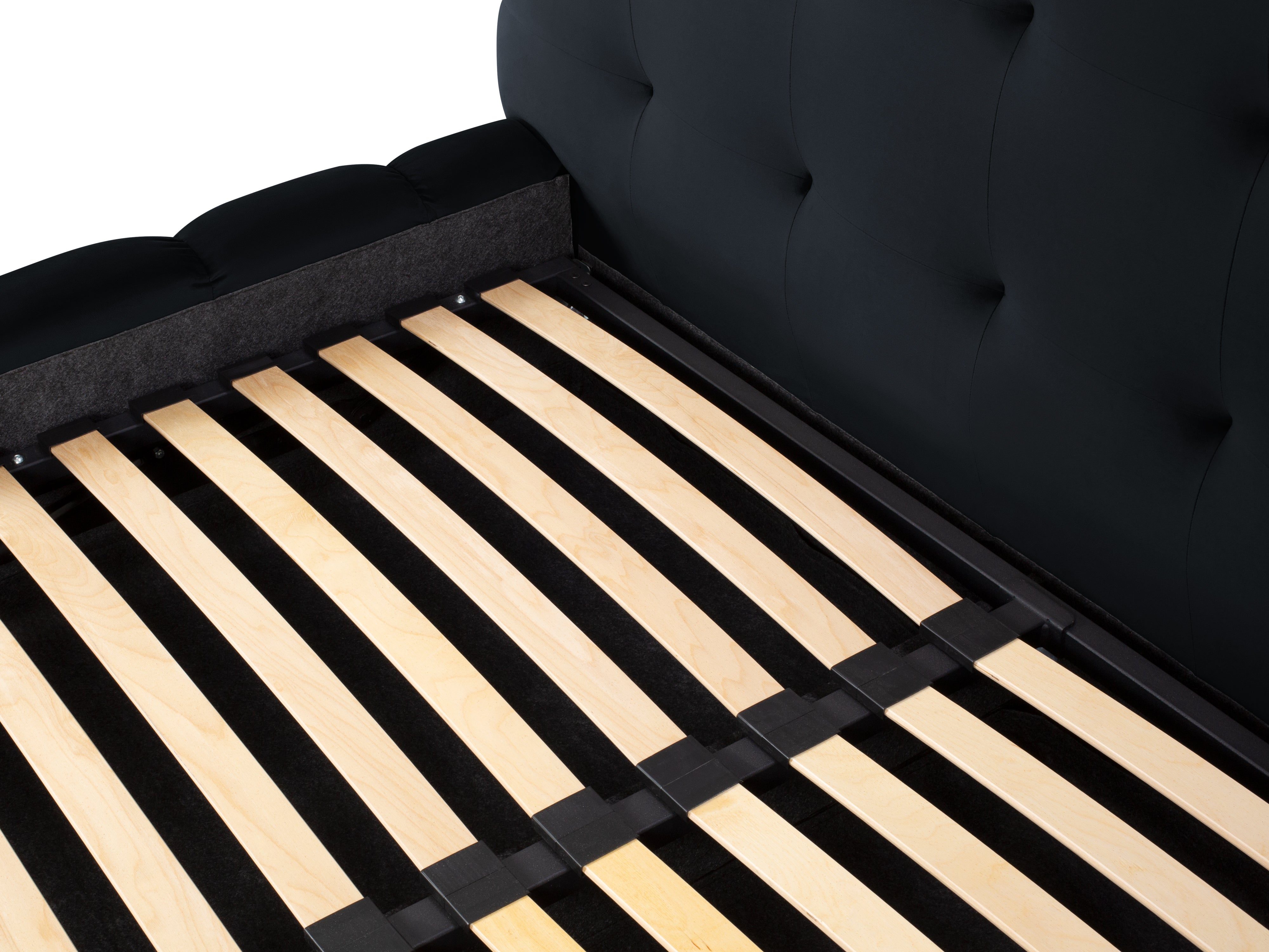 Mamaia Bettgestell mit Kopfteil und Bettkasten, Material: Samt