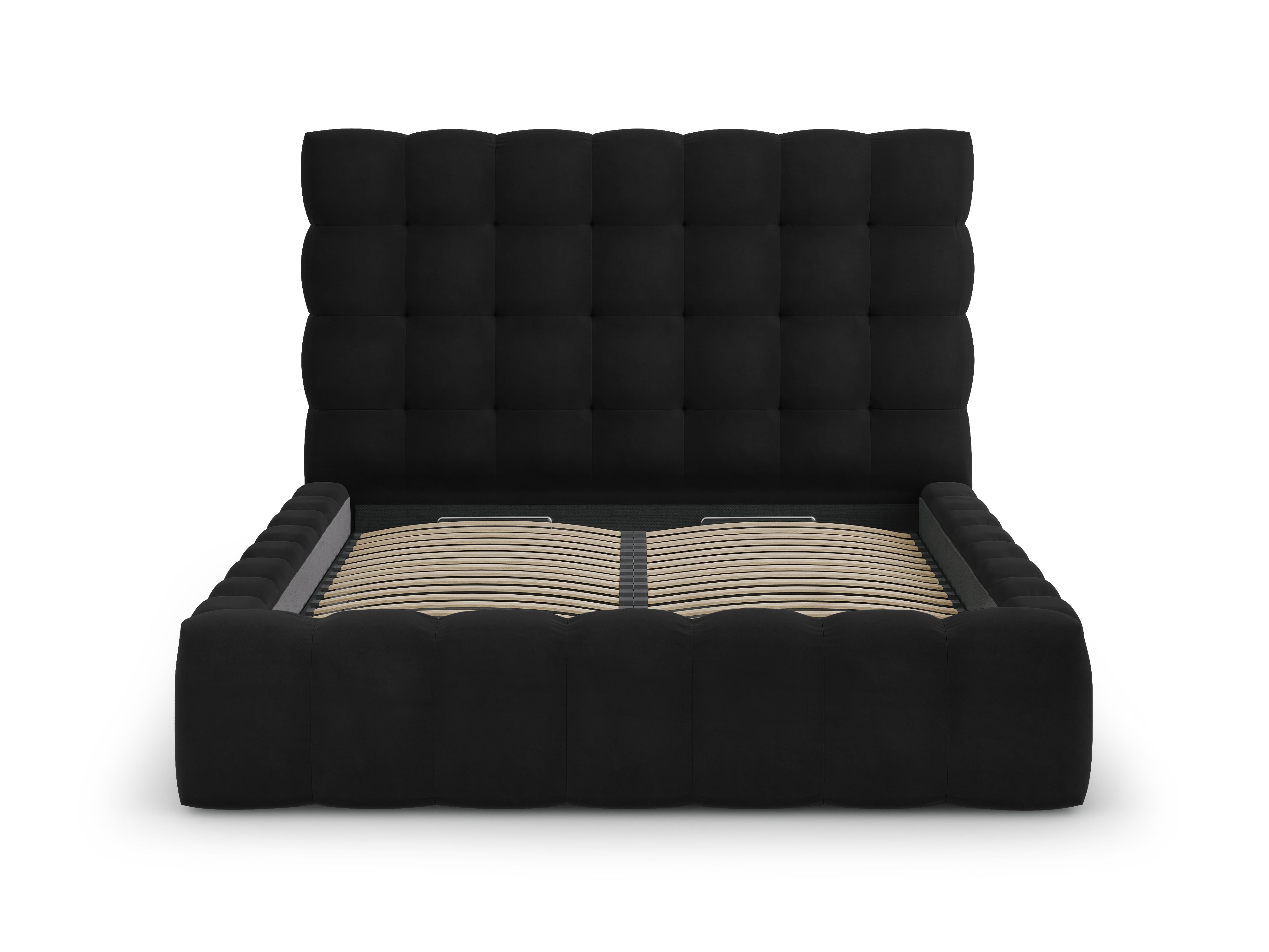 Mamaia Bettgestell mit Kopfteil und Bettkasten, Material: Samt