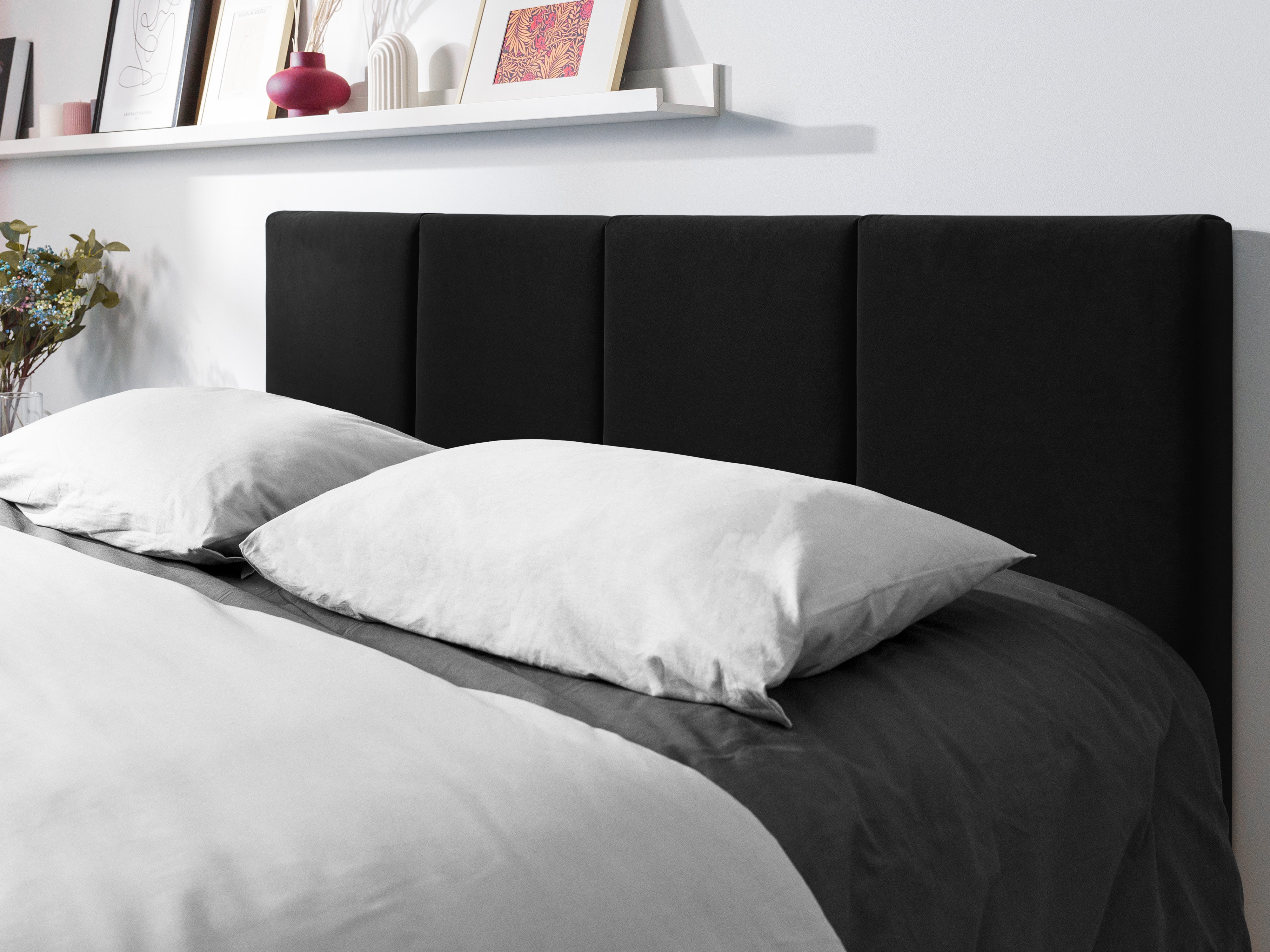 Pyla Bettgestell mit Kopfteil und Bettkasten, Material: Samt