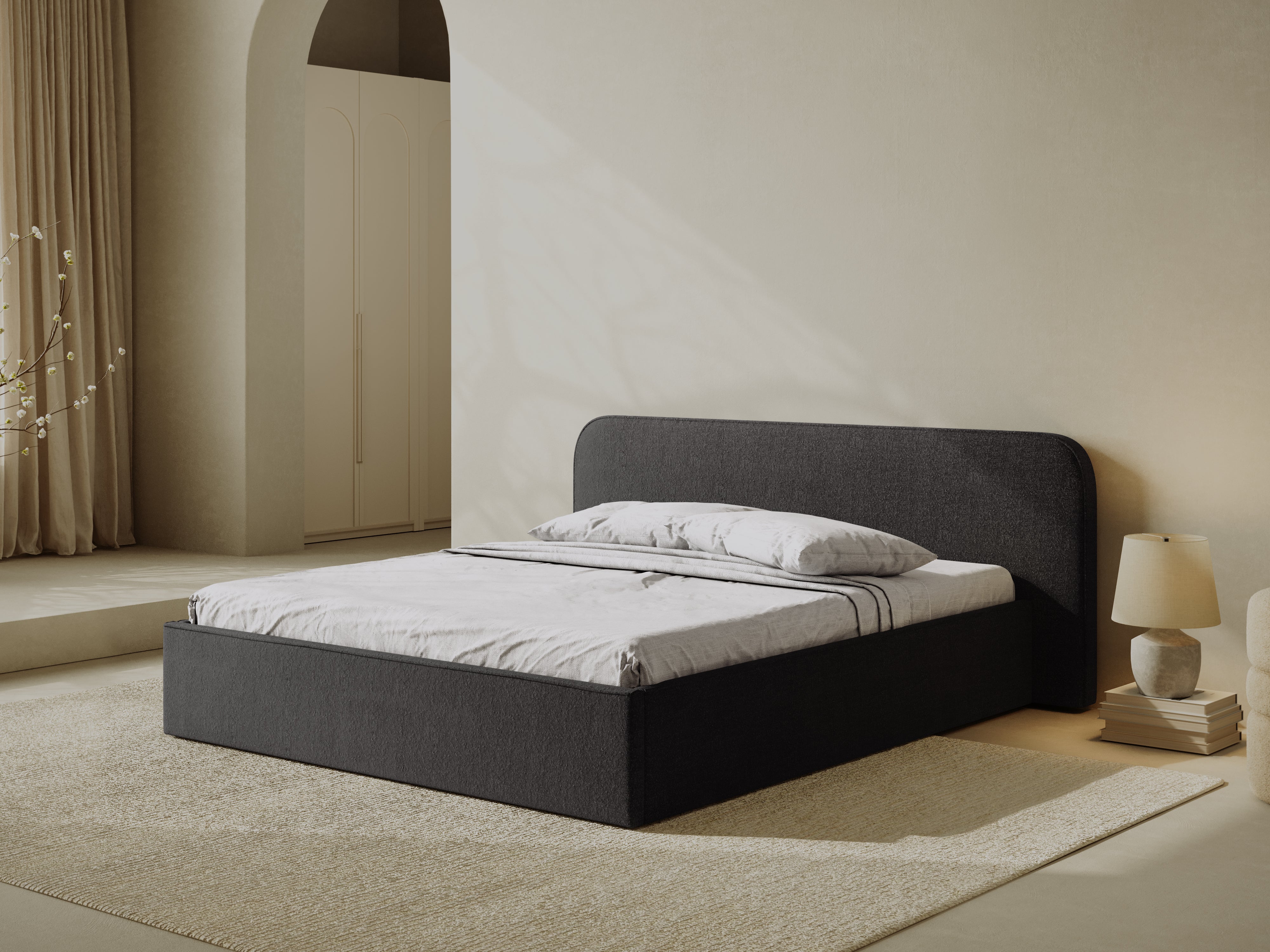 Boxspringbett Elizabeth, Material: Boucle
