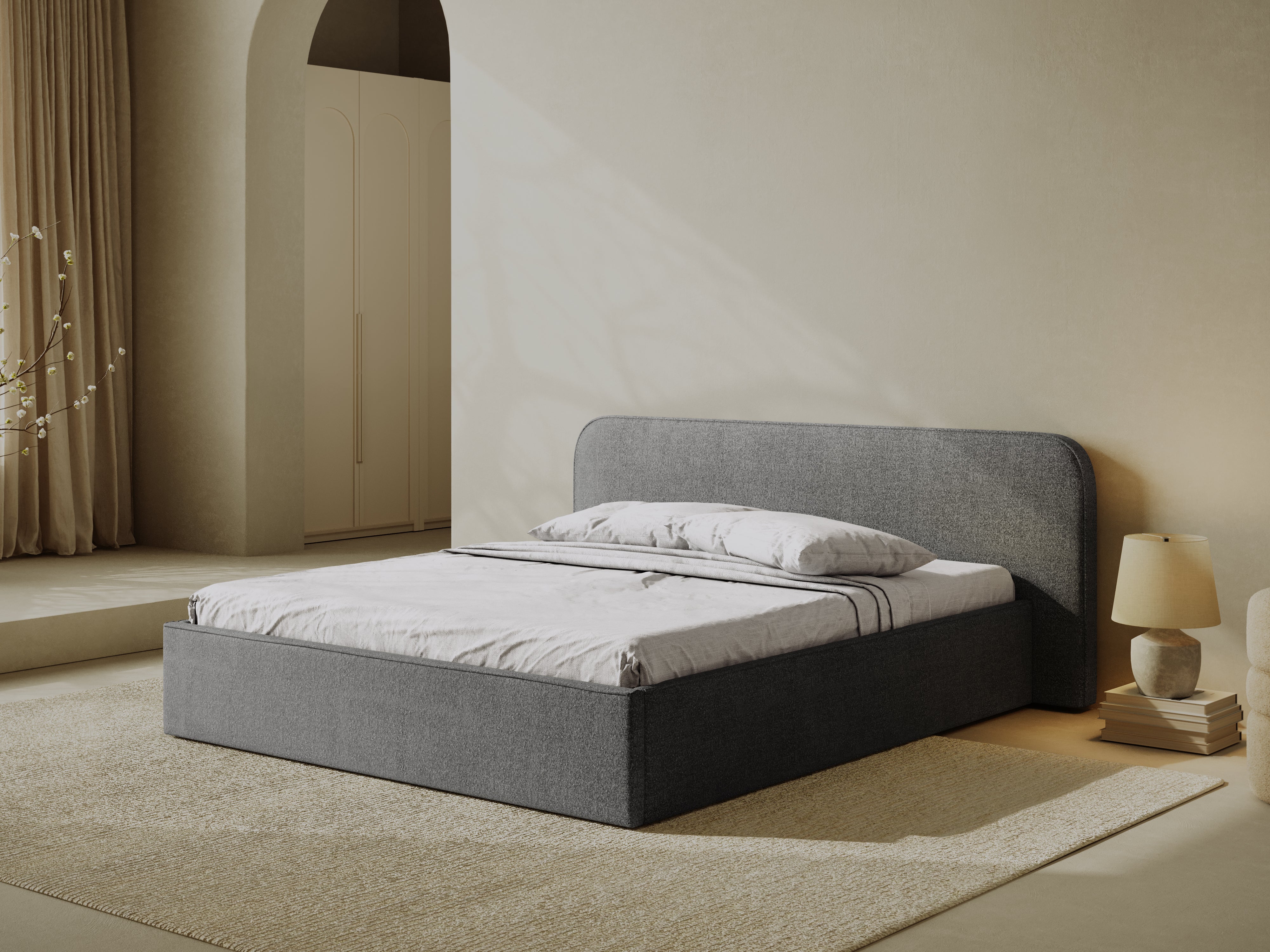 Boxspringbett Elizabeth, Material: Boucle