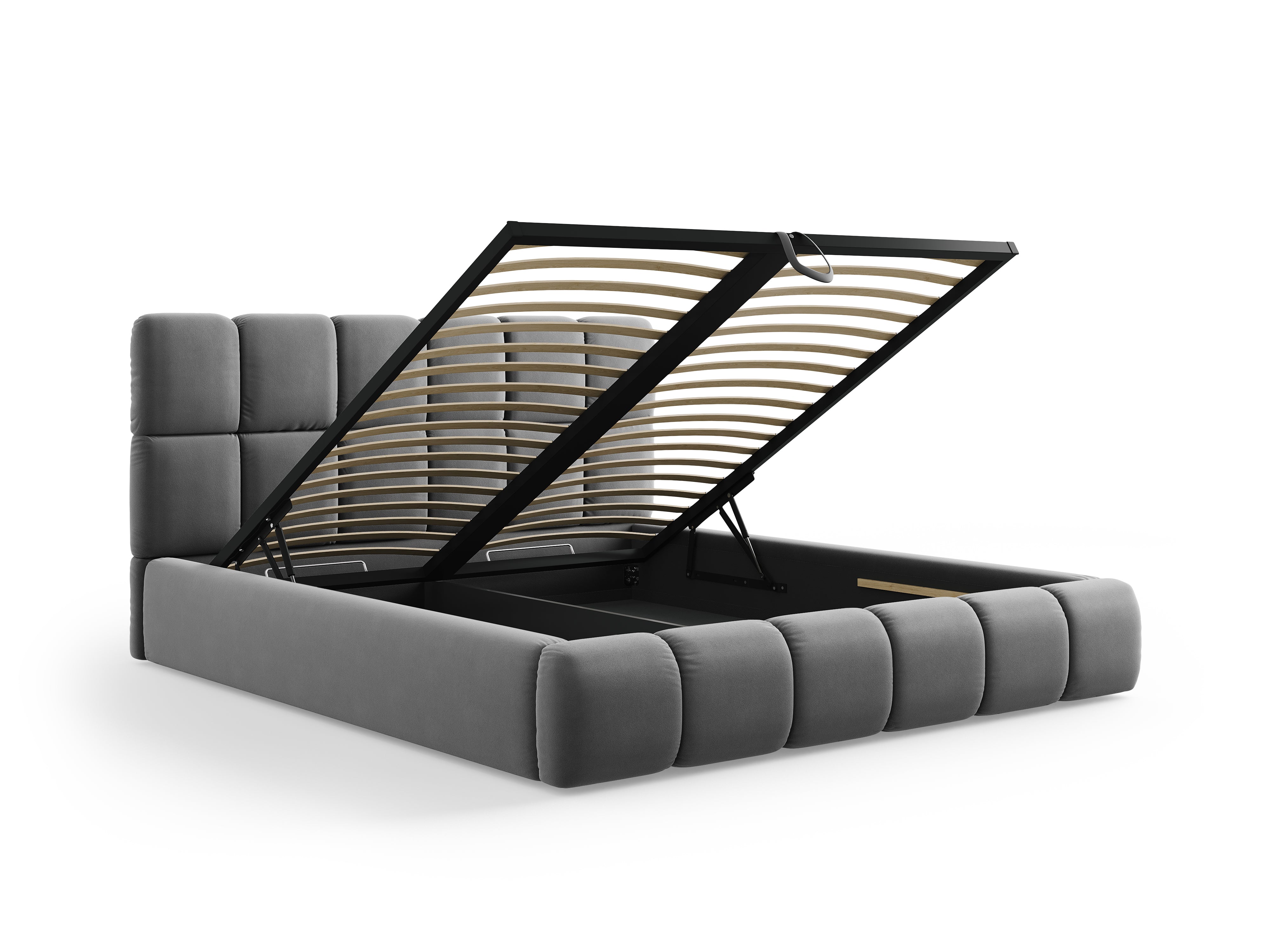 Bellis Bett mit Stauraum, Material: Samt