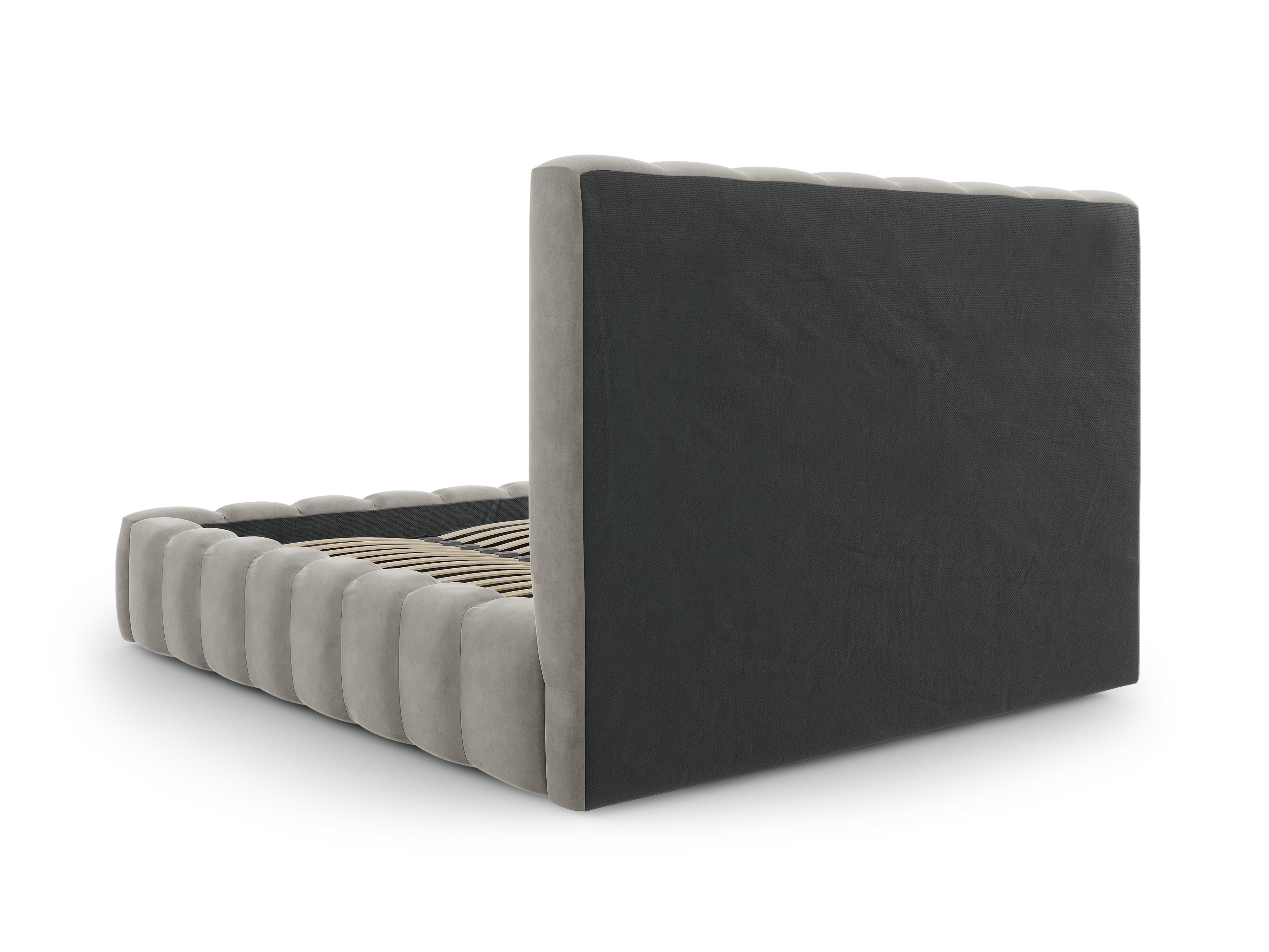 Kelp Bettgestell mit Kopfteil und Ablagefach, Material: Samt